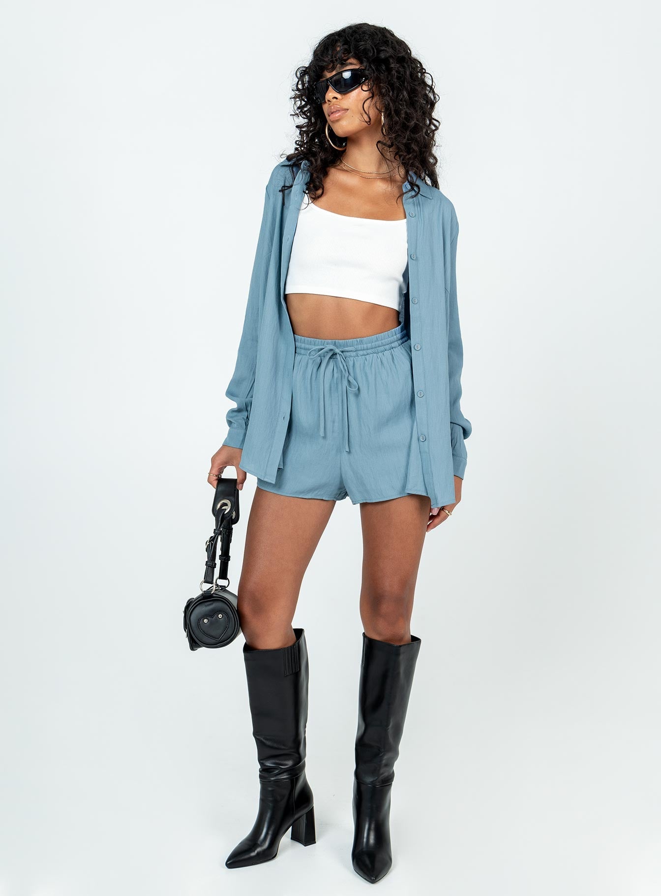 The Chloe Set Slate - women's shirt by Ellevoria - view 3