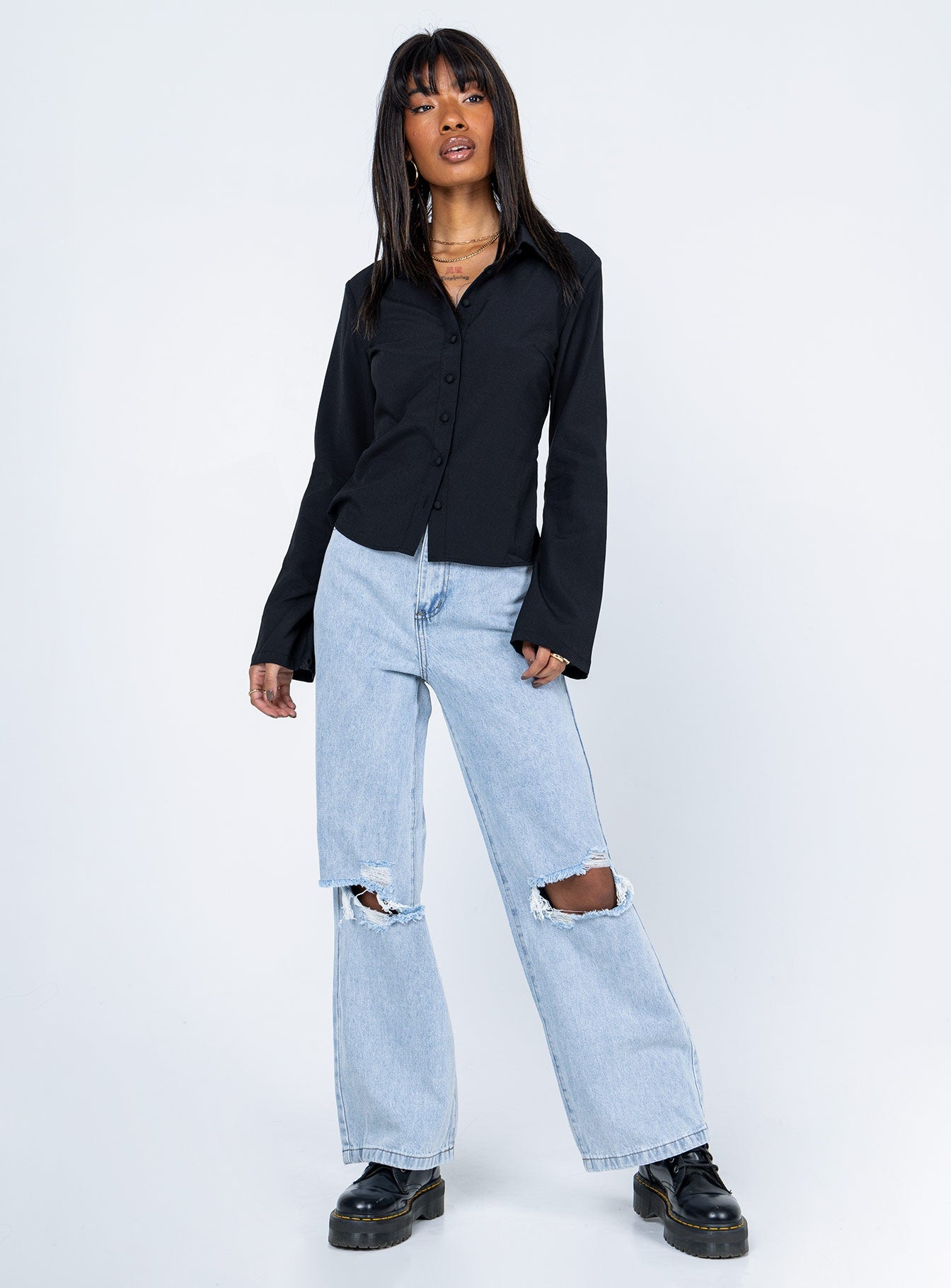 Anni Shirt Black - women's shirt by Ellevoria - view 2