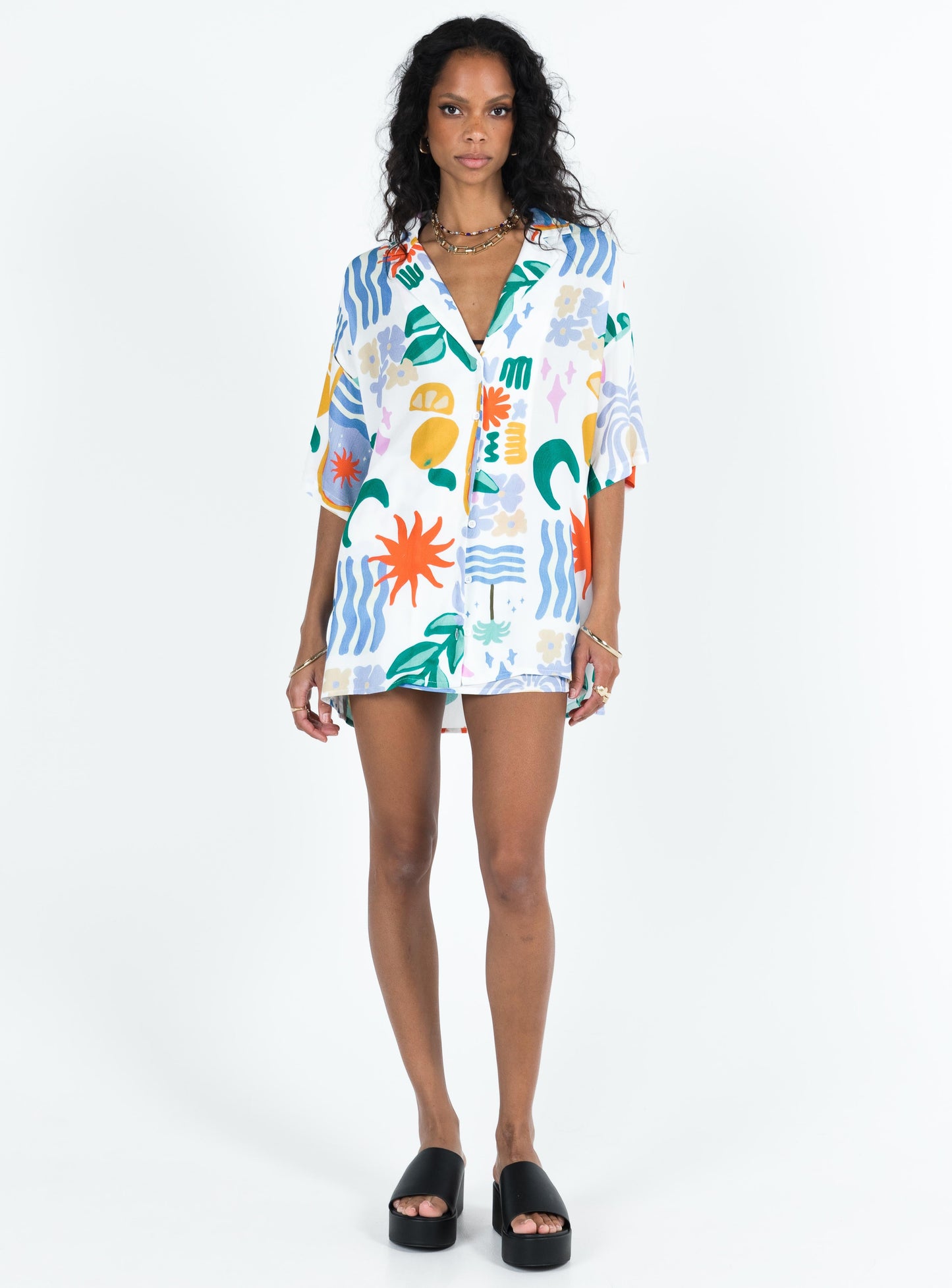 Caraliia Shirt Blue Multi - women's shirt by Ellevoria - view 4