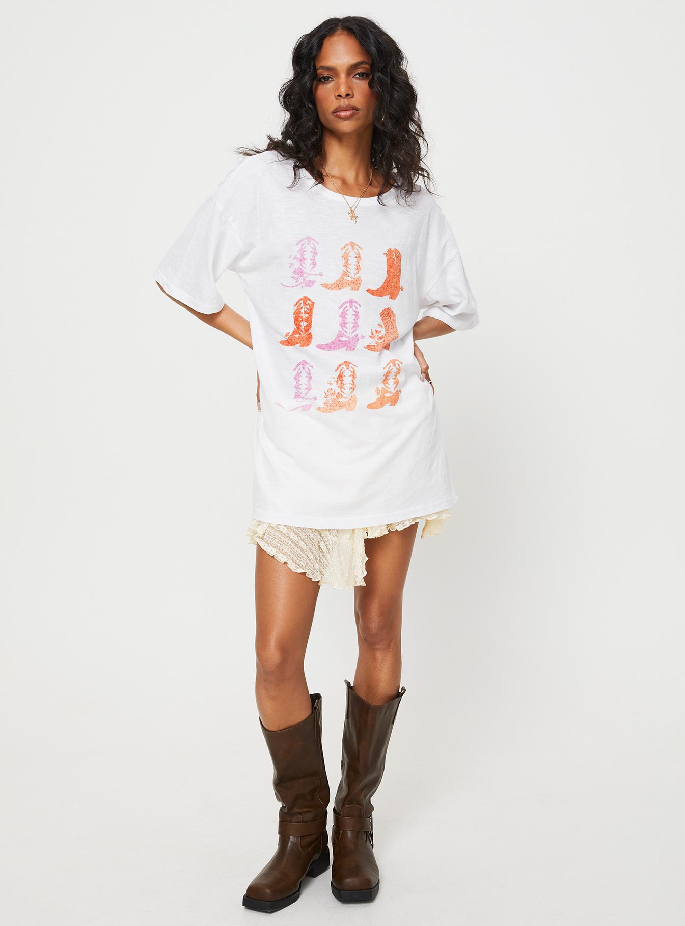 Chambre Oversized Graphic Tee White - women's top by Ellevoria - view 3