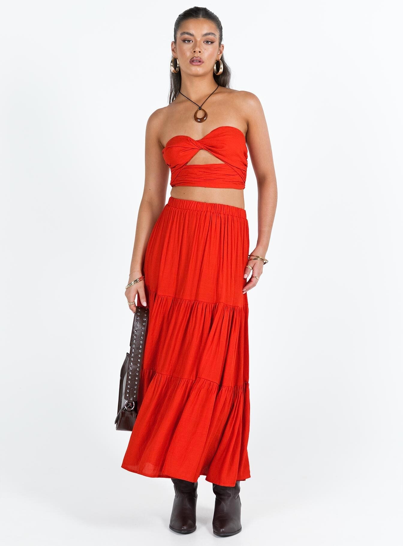 Allie Set Red women's skirt set by Ellevoria