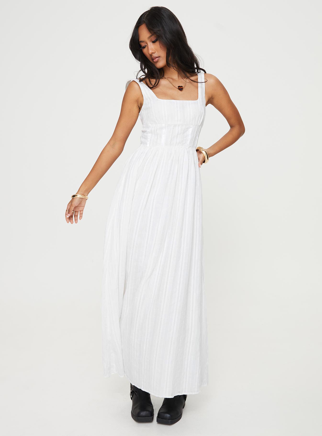 Lorinda Maxi Dress White - women's maxi dress by Ellevoria - view 3