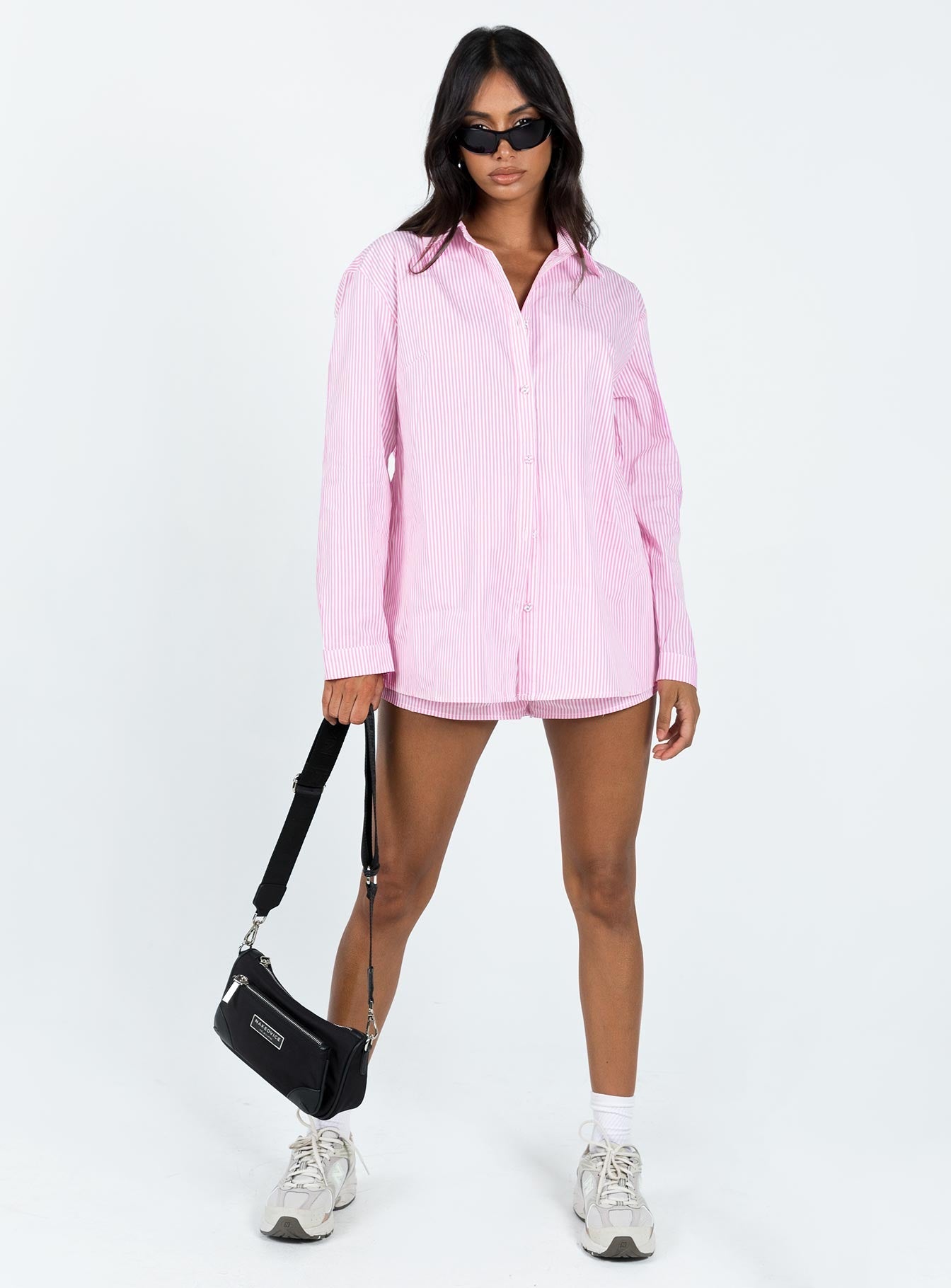 The Chloe Set Pink Stripe - women's shirt by Ellevoria - view 3