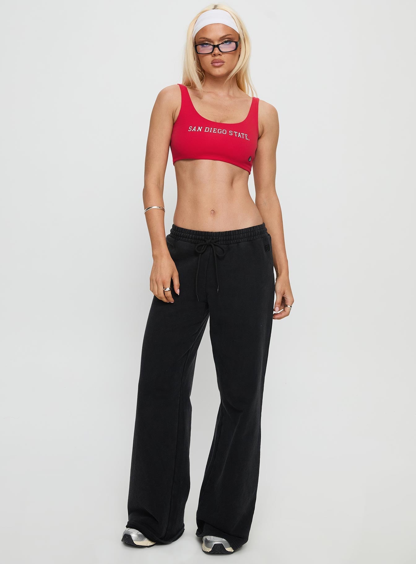 SDSU Scoop Neck Crop Top Red - women's top by Ellevoria - view 2