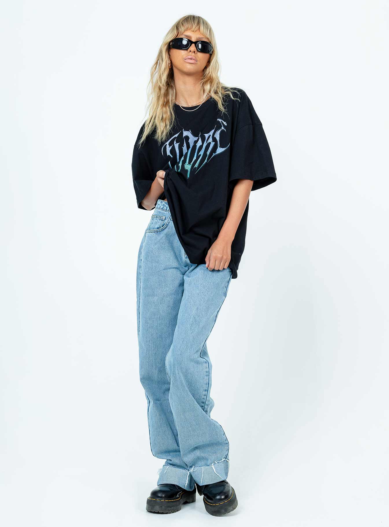 Future Oversize Tee Black - women's top by Ellevoria - view 3