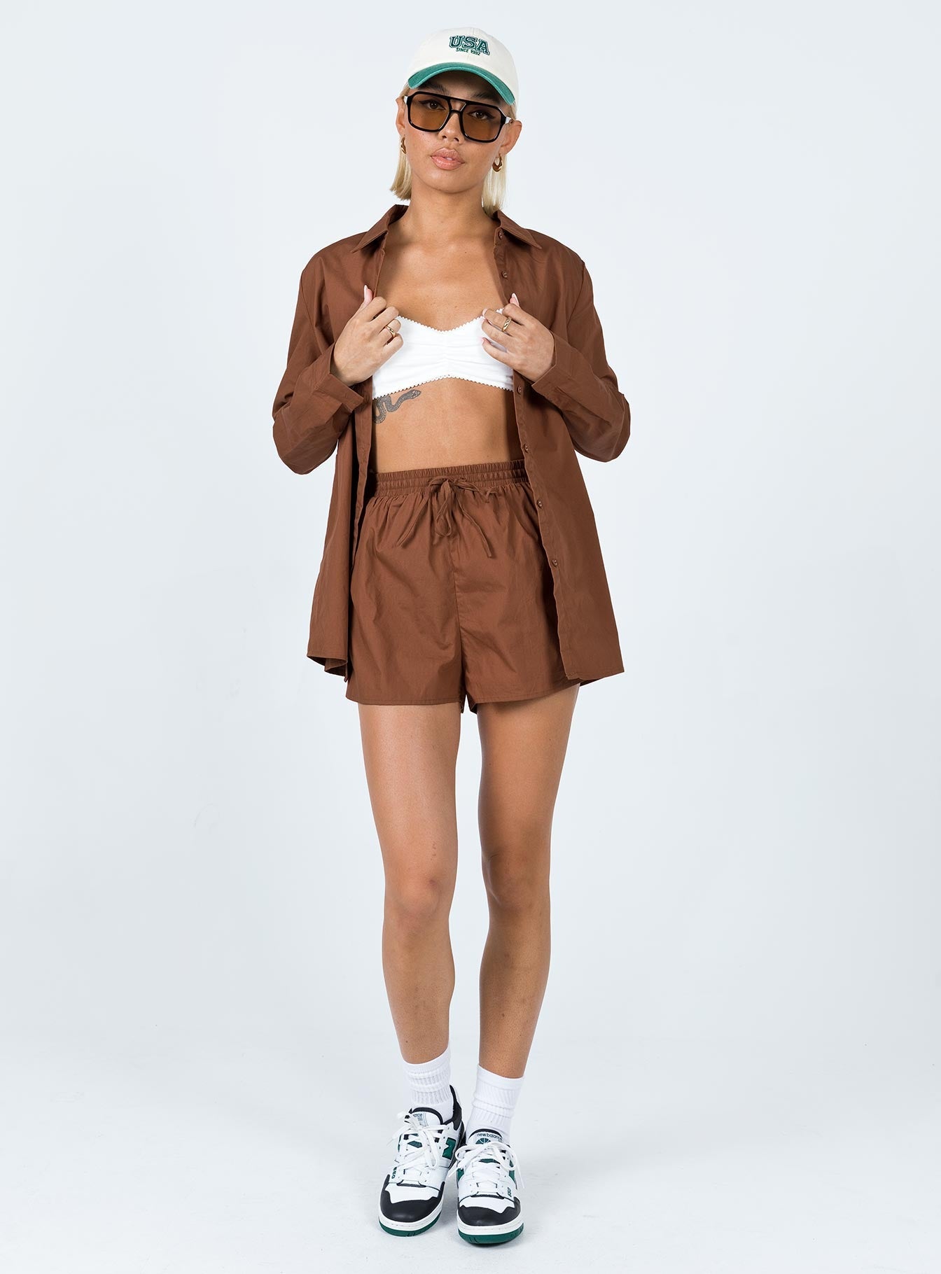 The Chloe Set Brown - women's shirt by Ellevoria - view 4