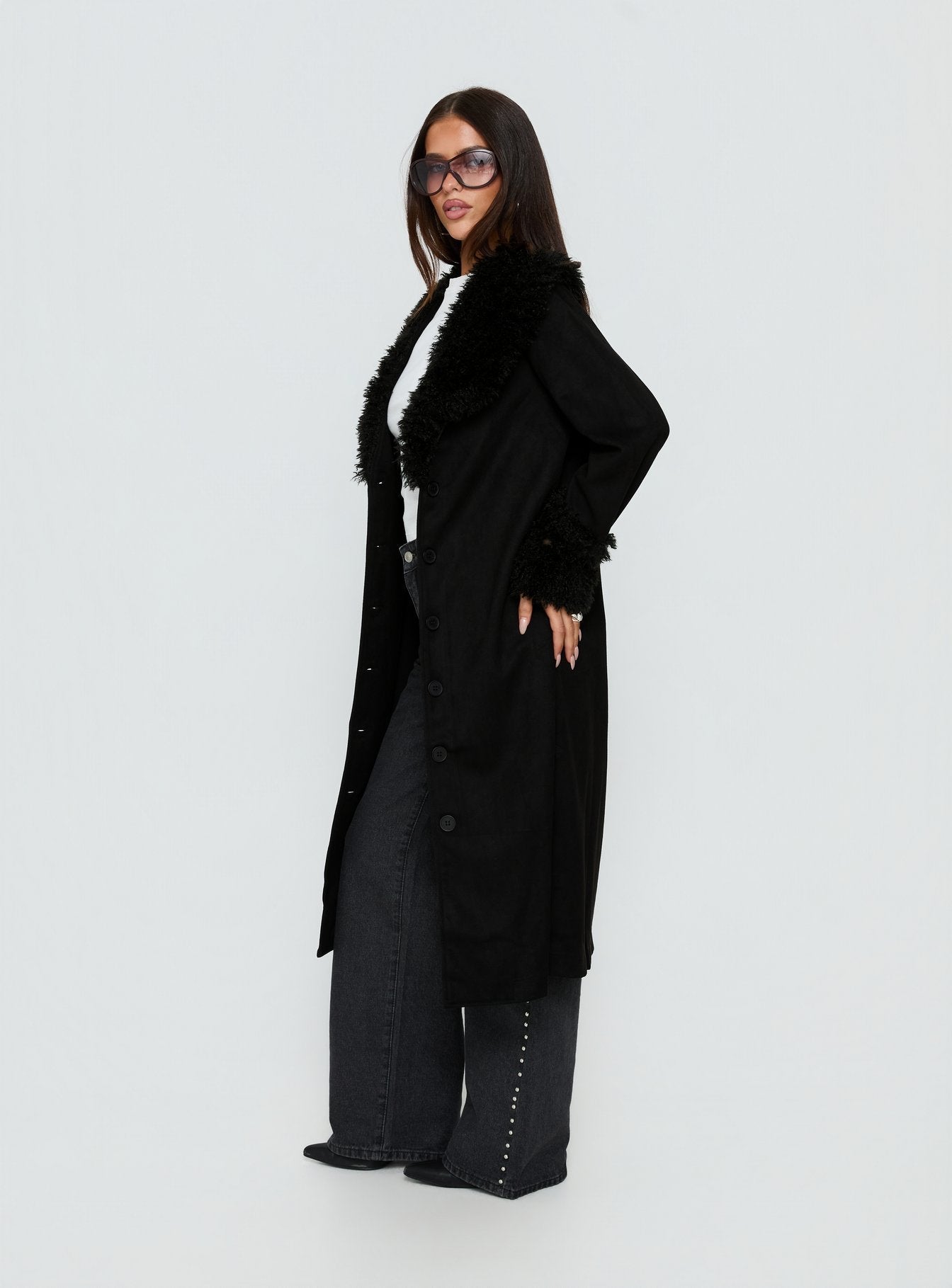 After Party Shearling Jacket Black women's jacket by Ellevoria