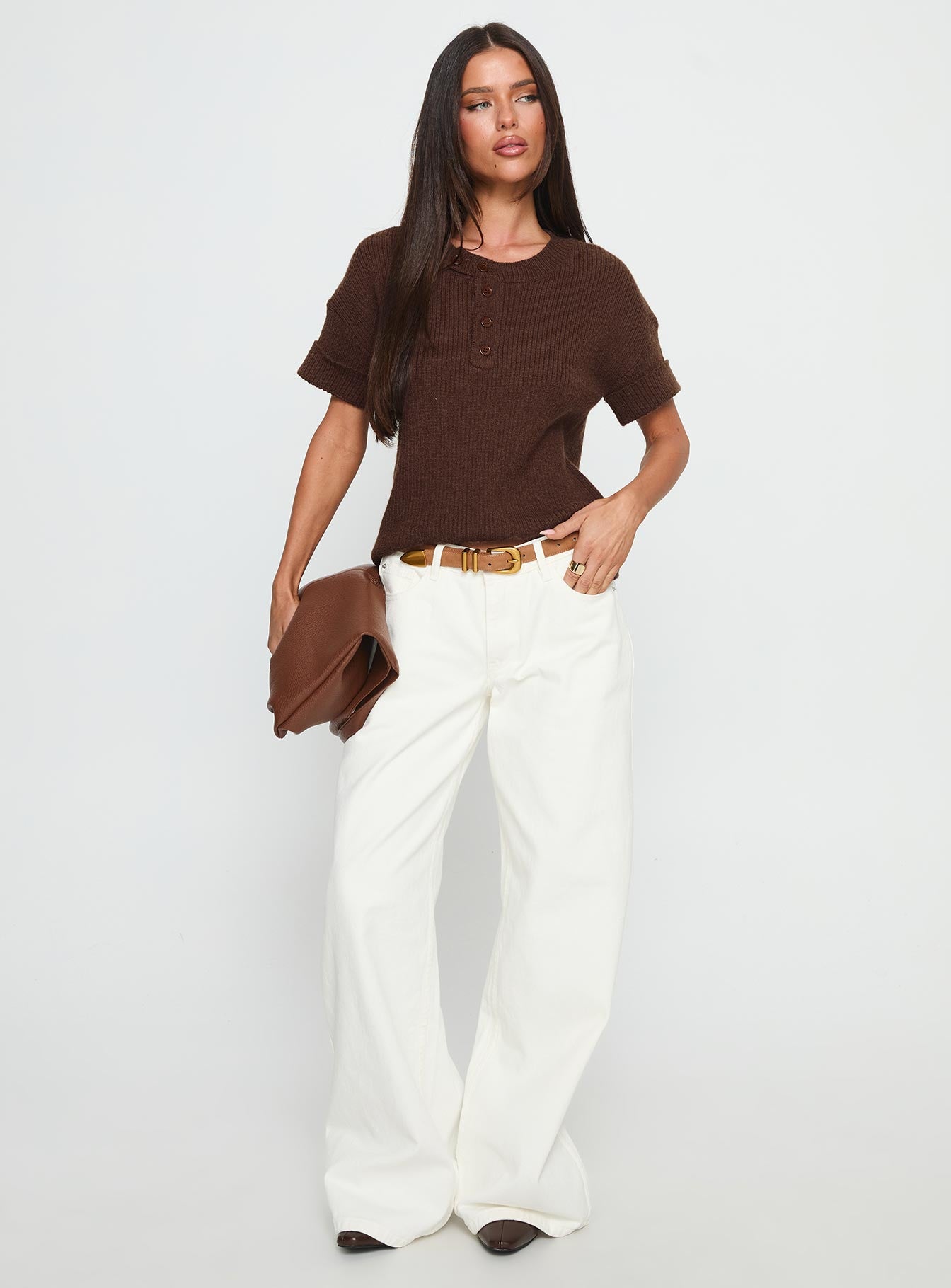 Ramos Low Rise Wide Leg Jeans White women's denim jeans by Ellevoria