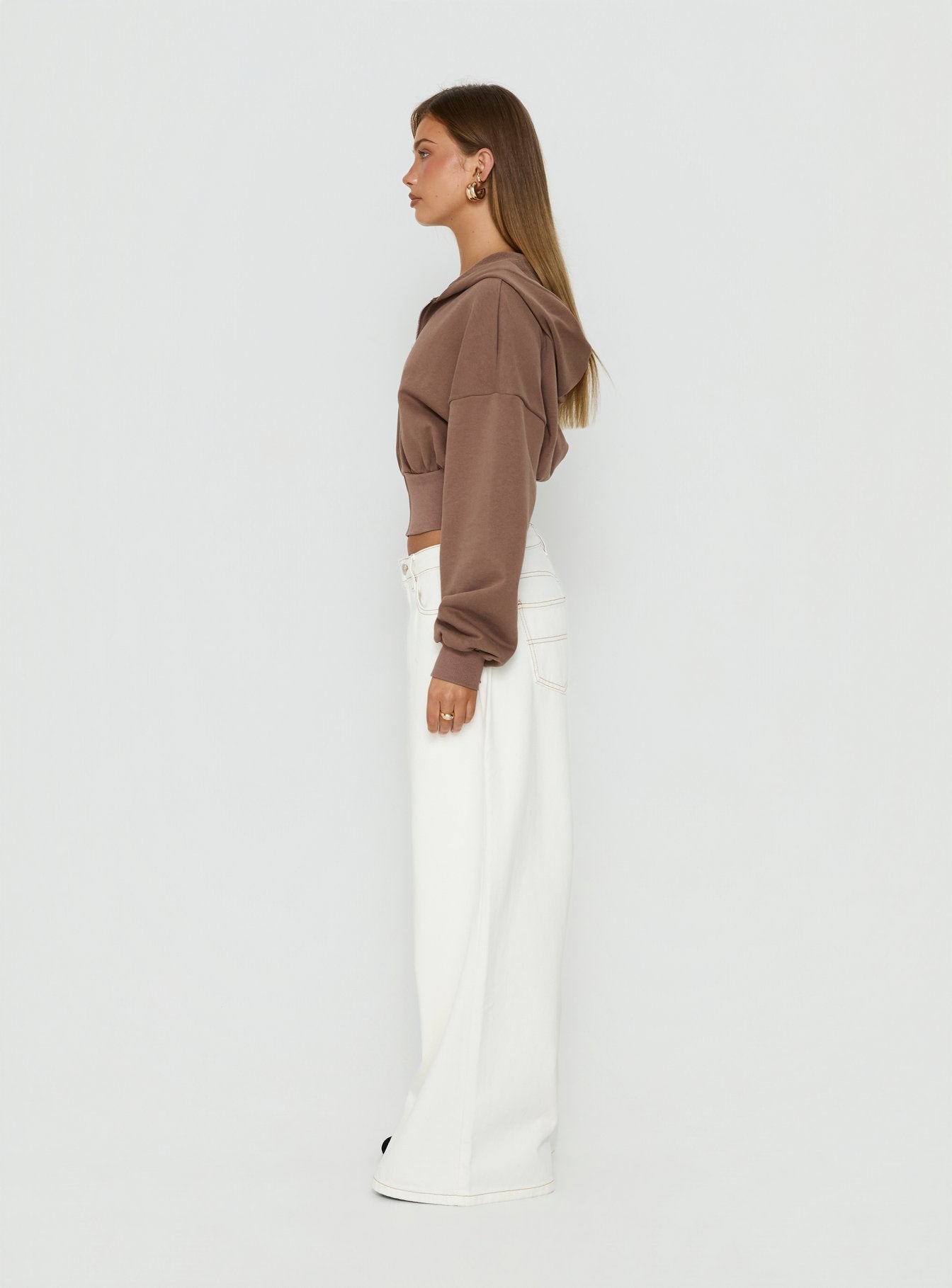 Naylor Mid Rise Wide Leg Jeans Cream women's denim jeans by Ellevoria