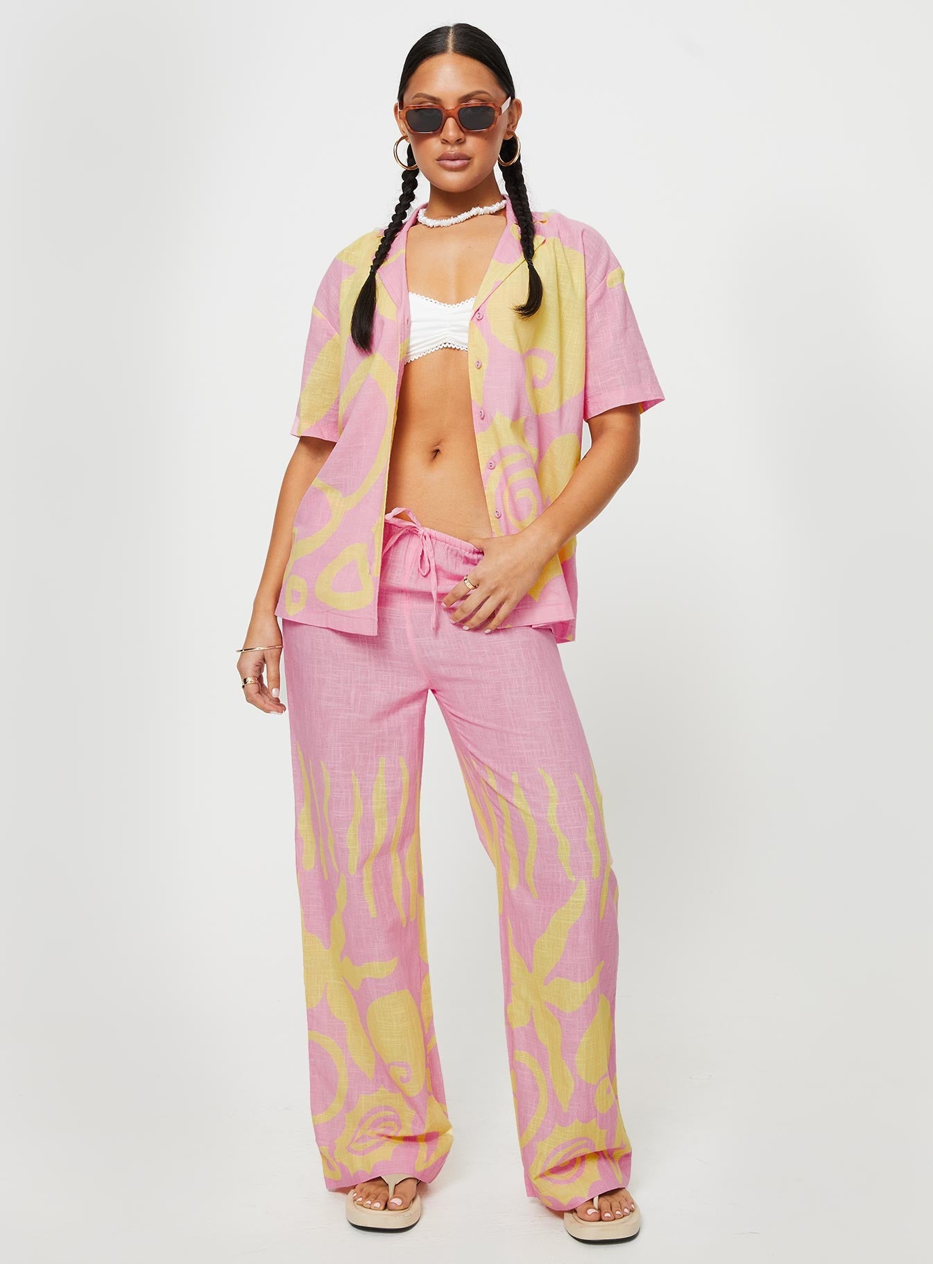 Sollene Top Pink / Yellow - women's shirt by Ellevoria - view 5