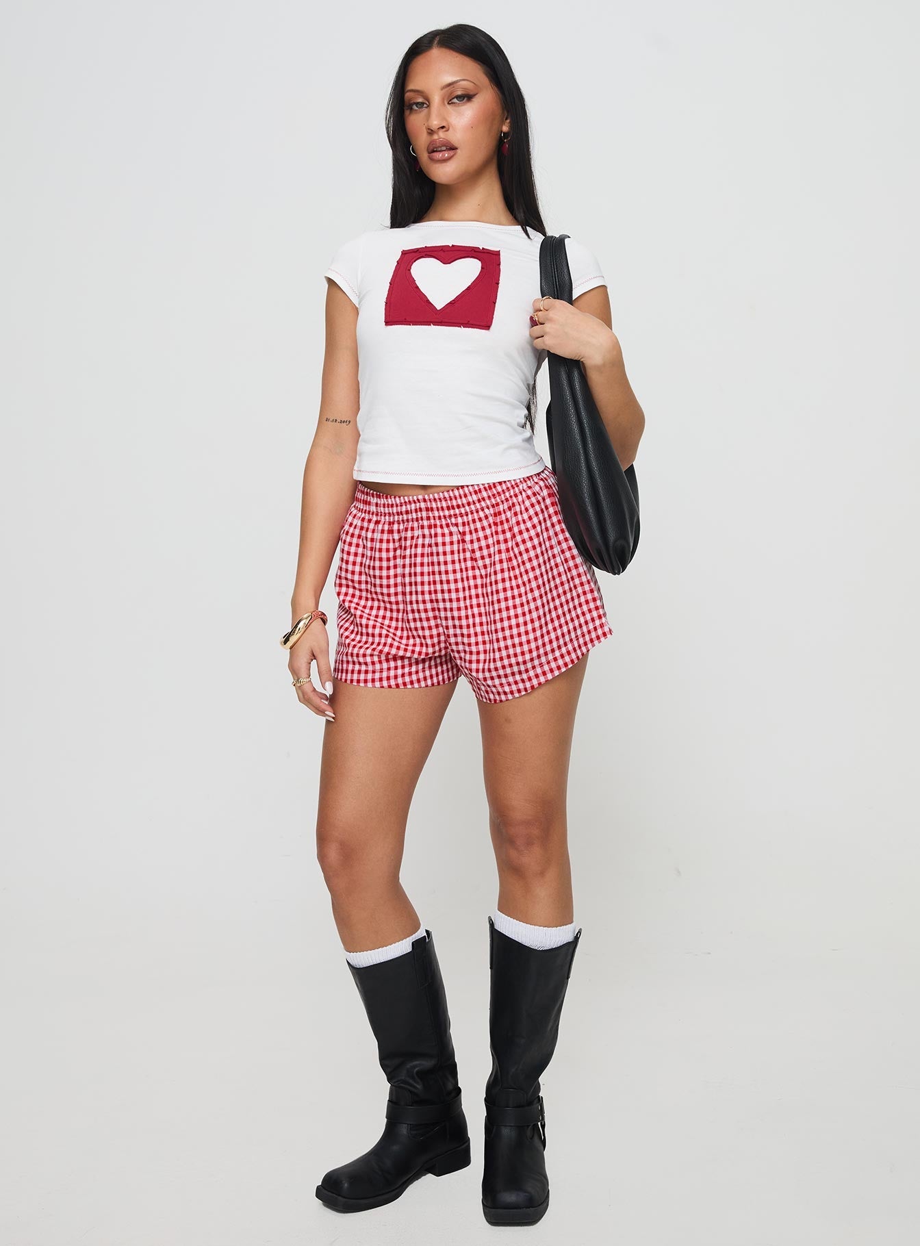 Were Lovers Baby Tee White - women's top by Ellevoria - view 3