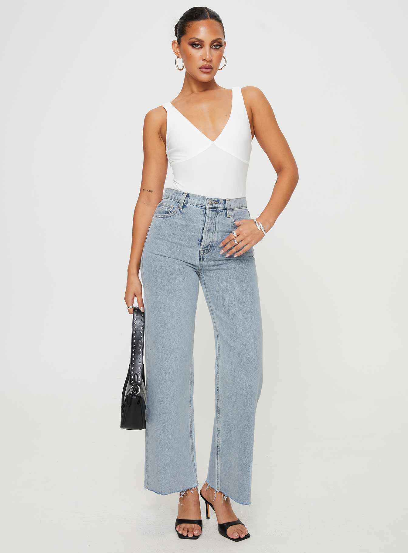 Fawcett High Rise Straight Leg Jeans Light Blue Wash women's denim jeans by Ellevoria