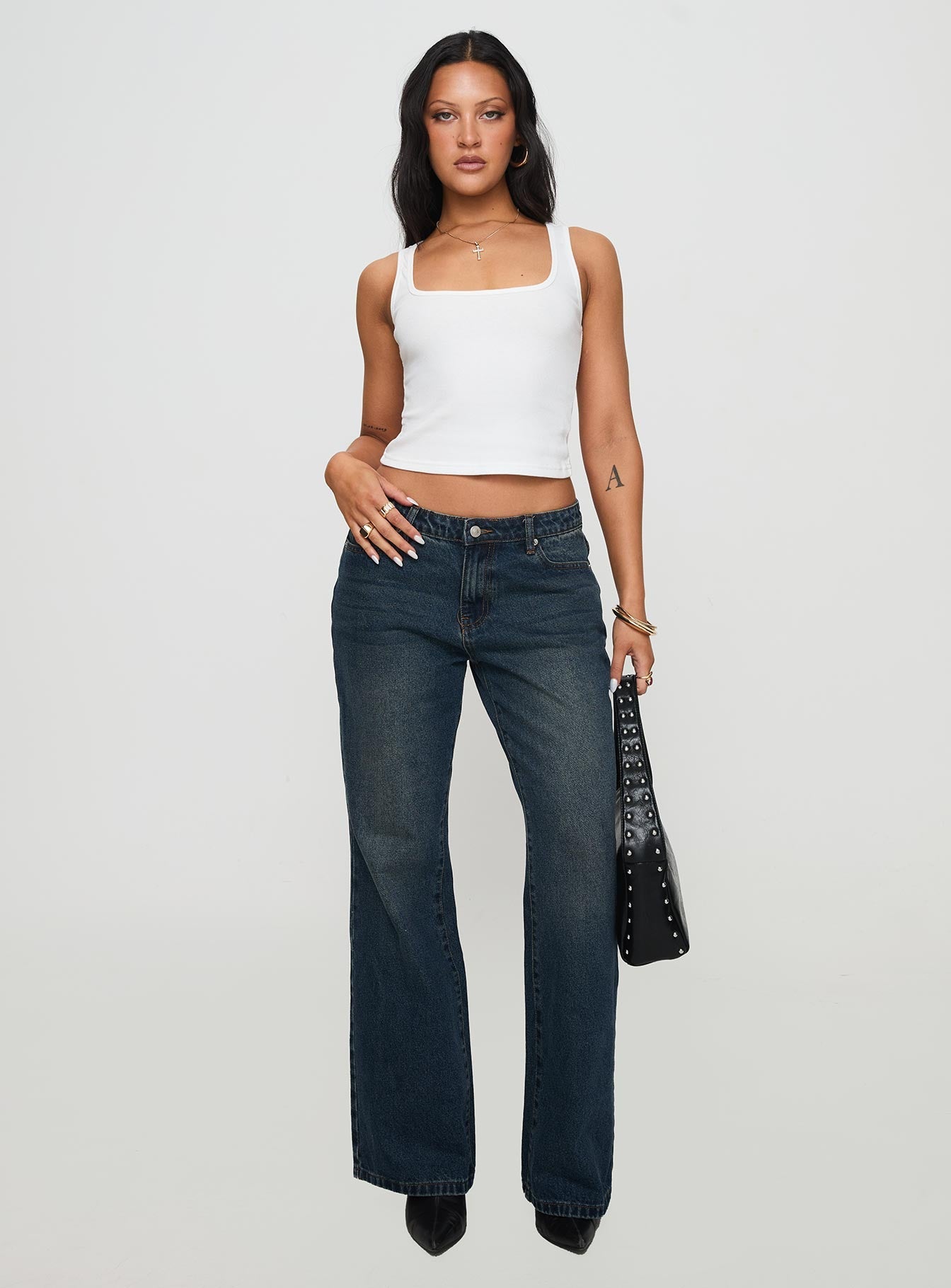 Baseline Square Neck Rib Tank Top White - women's top by Ellevoria - view 3