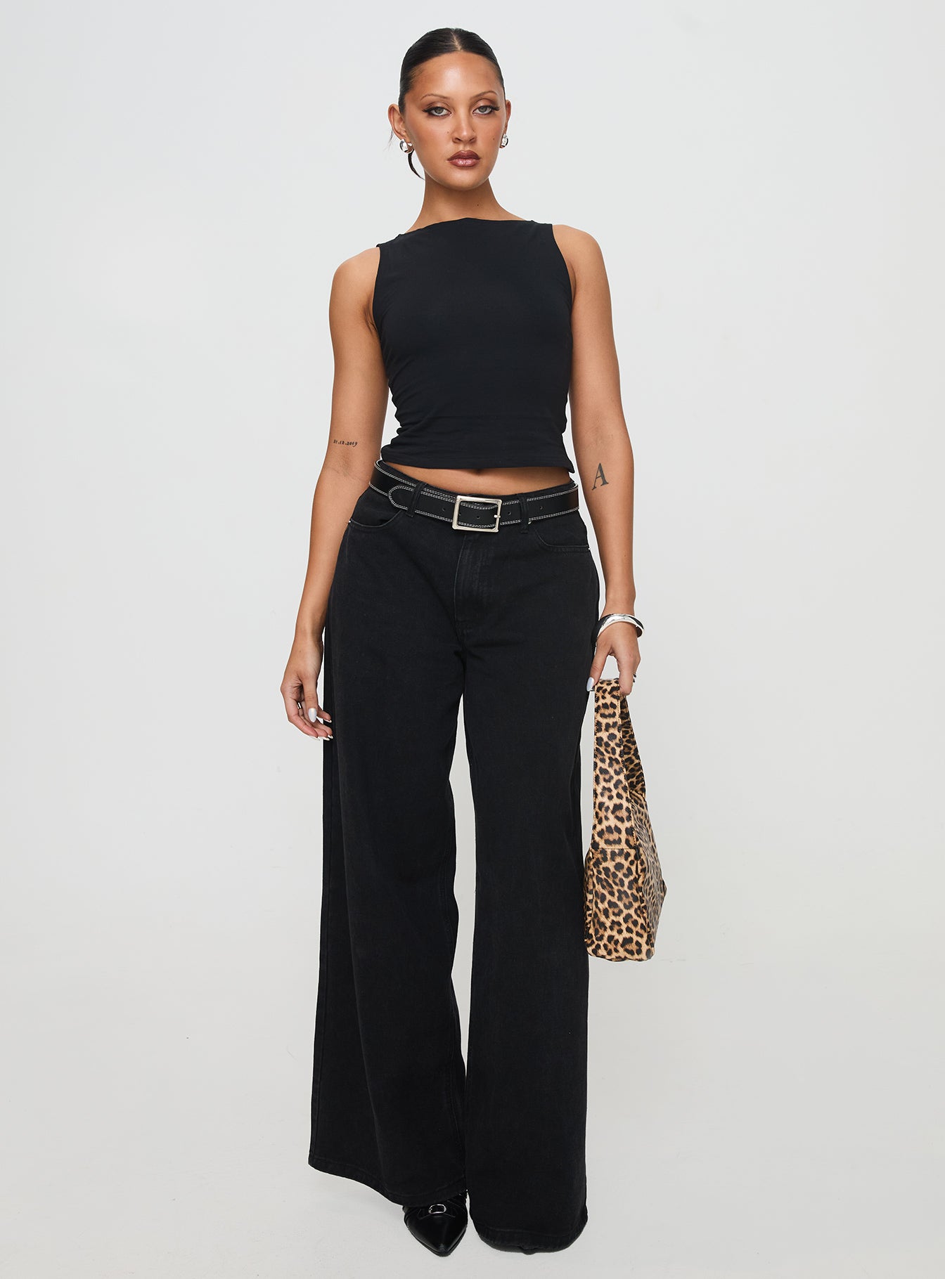Bleeker High Neck Top Black - women's top by Ellevoria - view 3