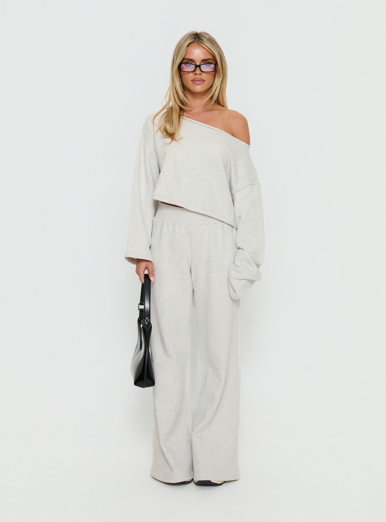 Retreat Raw Edge Off Shoulder Jumper Snow Marle women's sweater by Ellevoria