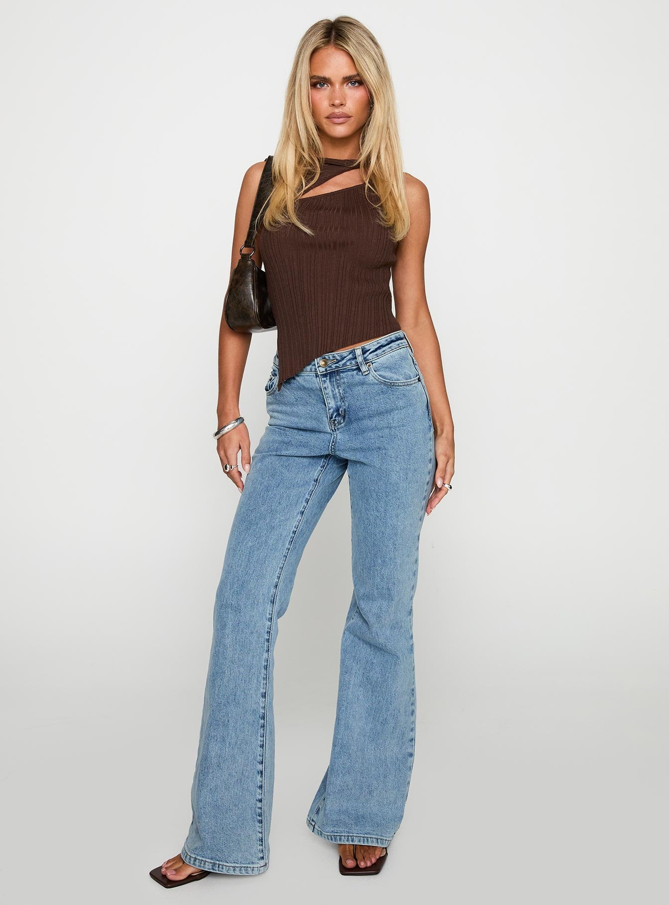 Magic Mirror Mid Rise Bootleg Jeans Ice Wash Tall women's denim jeans by Ellevoria