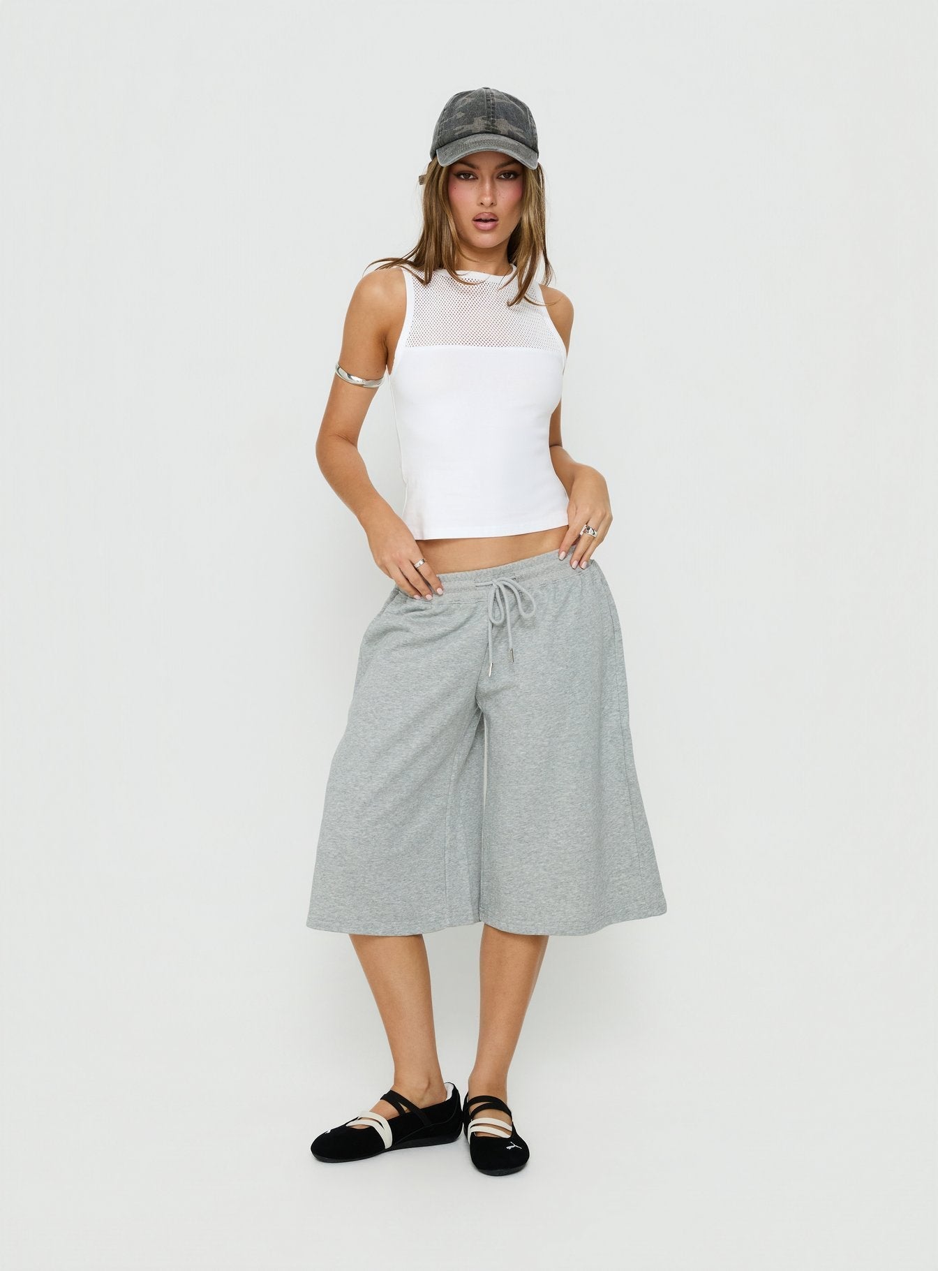Sondra Boatneck Sheer Panel Tank Top White - women's top by Ellevoria - view 3
