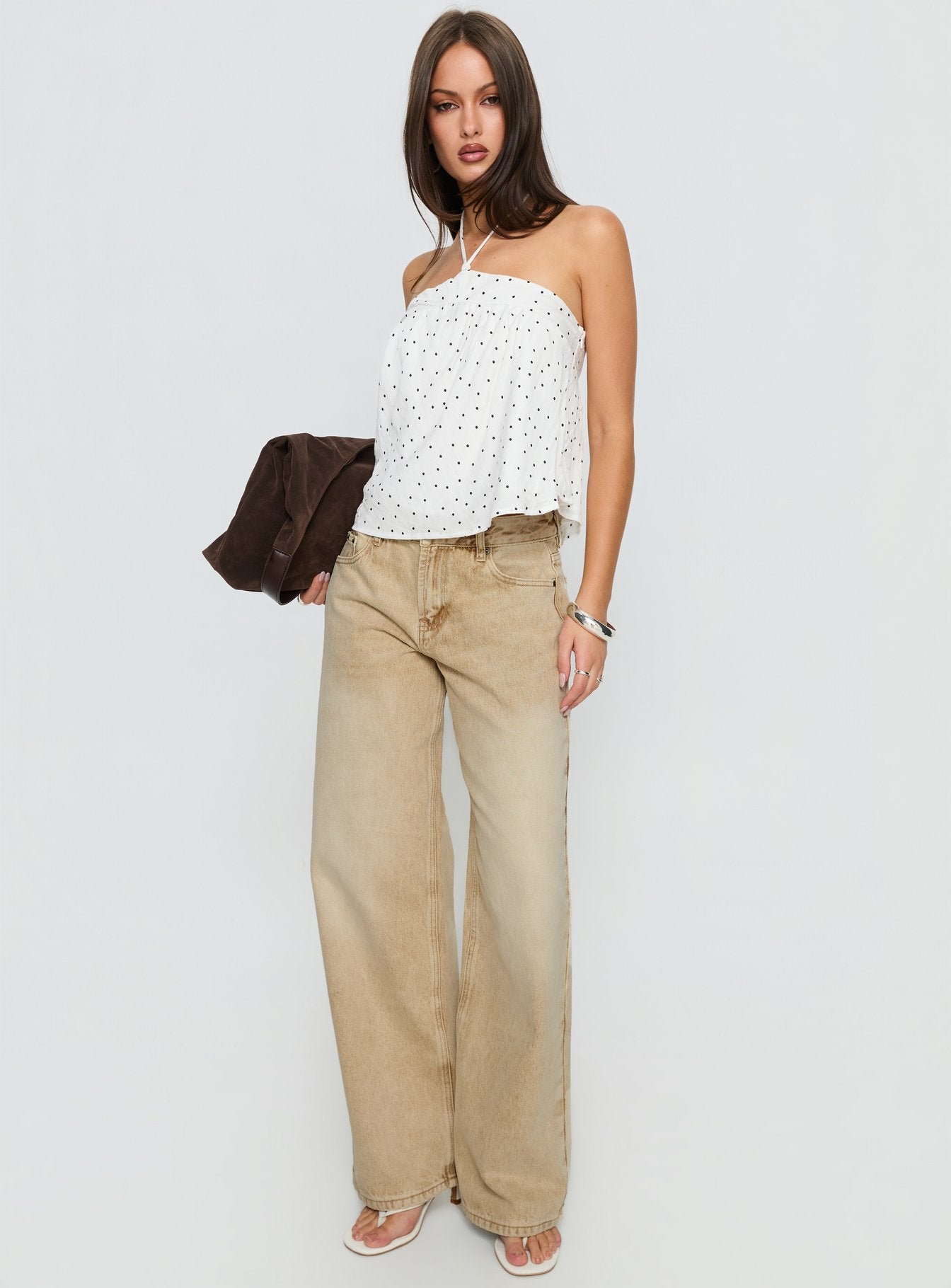 Serenitia Mid Rise Relaxed Jeans Sandy Brown Wash women's denim jeans by Ellevoria