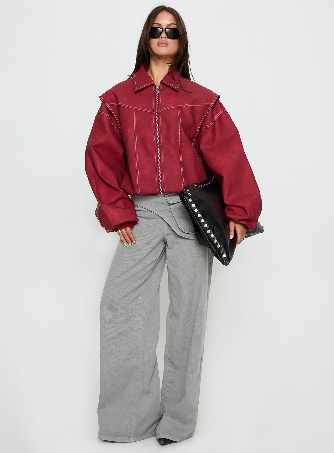 Vista Bomber Jacket Crimson women's jacket by Ellevoria