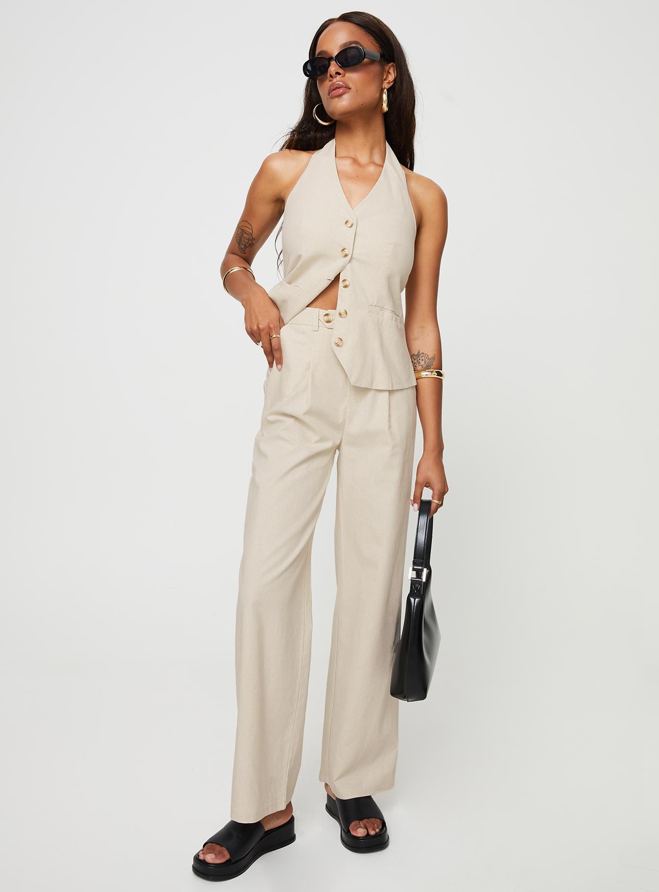 Cassiopeia Set Beige women's pant set by Ellevoria
