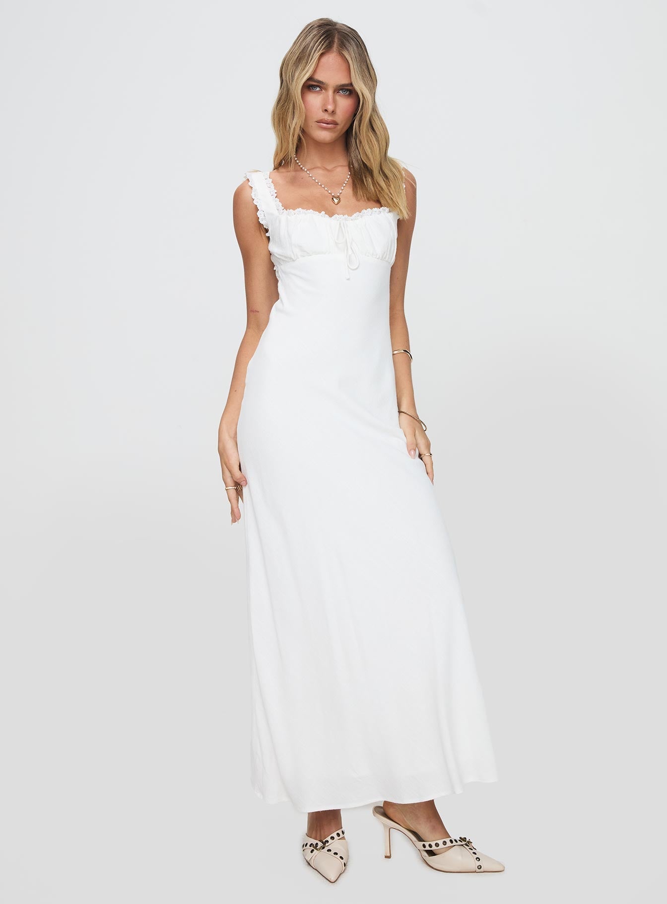 Lillette Maxi Dress White - women's maxi dress by Ellevoria - view 3