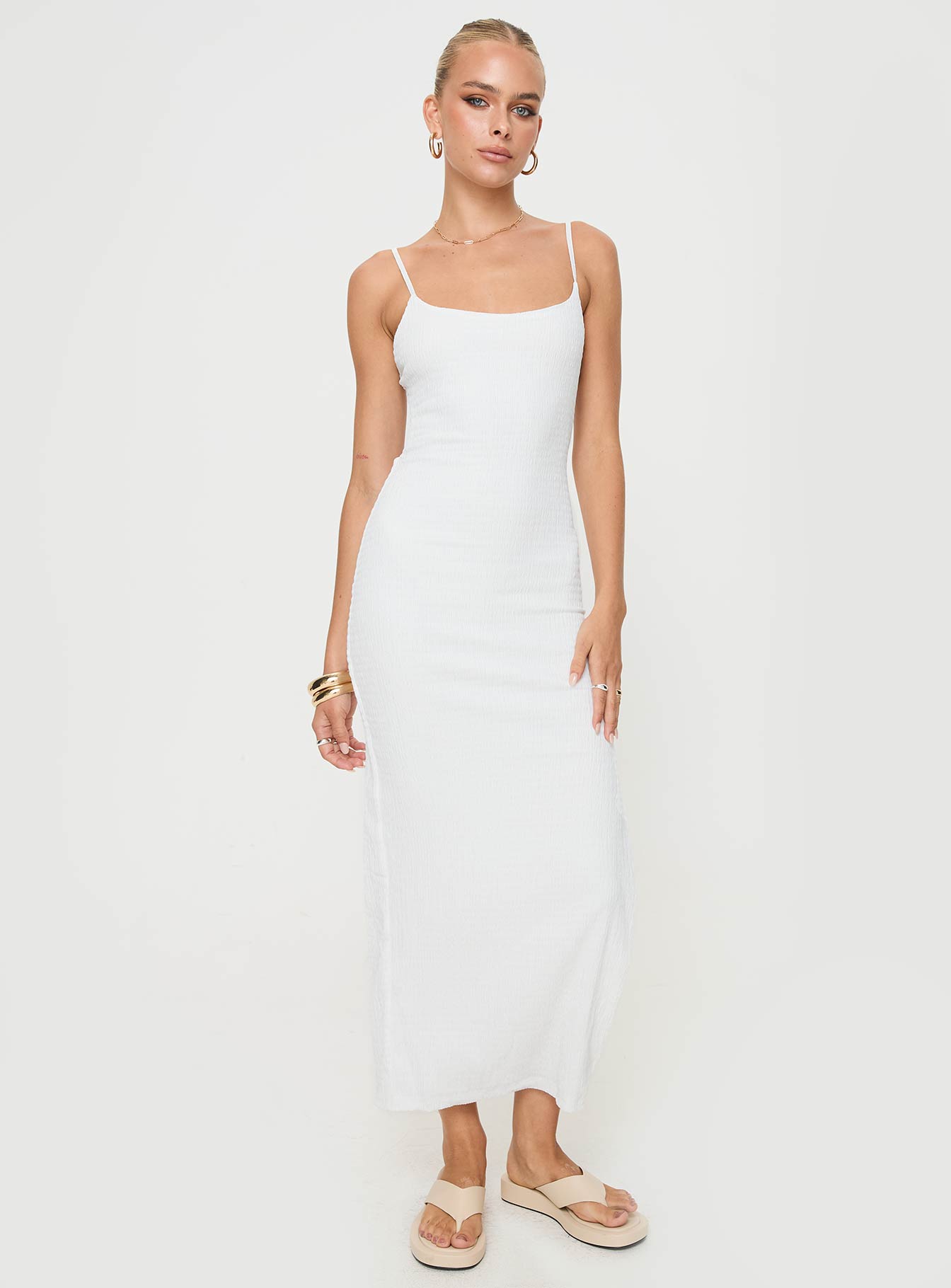 Elestria Maxi Dress White - women's maxi dress by Ellevoria - view 3