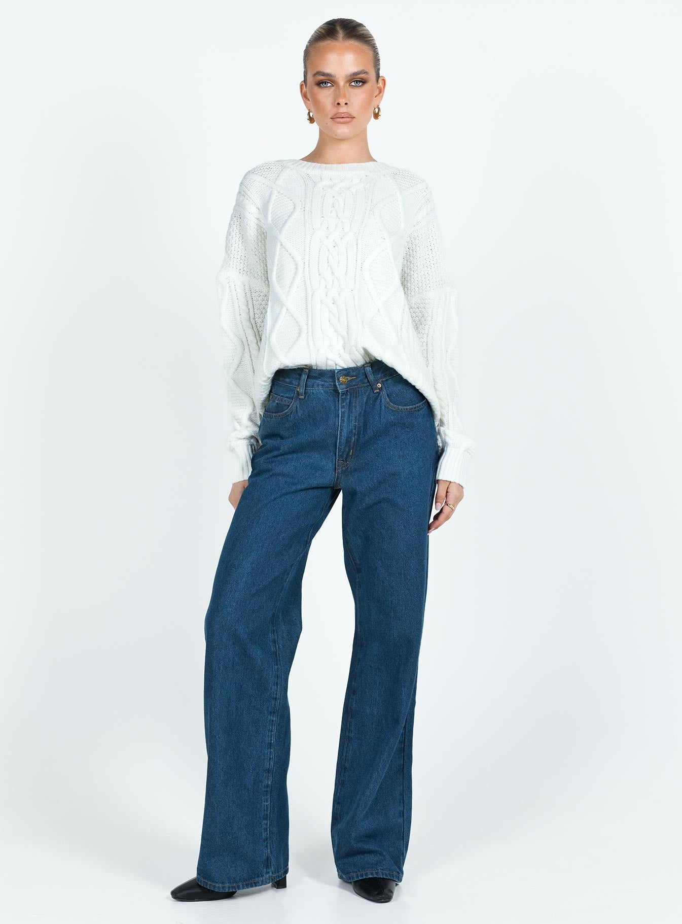 Top Model Low Rise Straight Leg Jeans Dark Denim women's denim jeans by Ellevoria