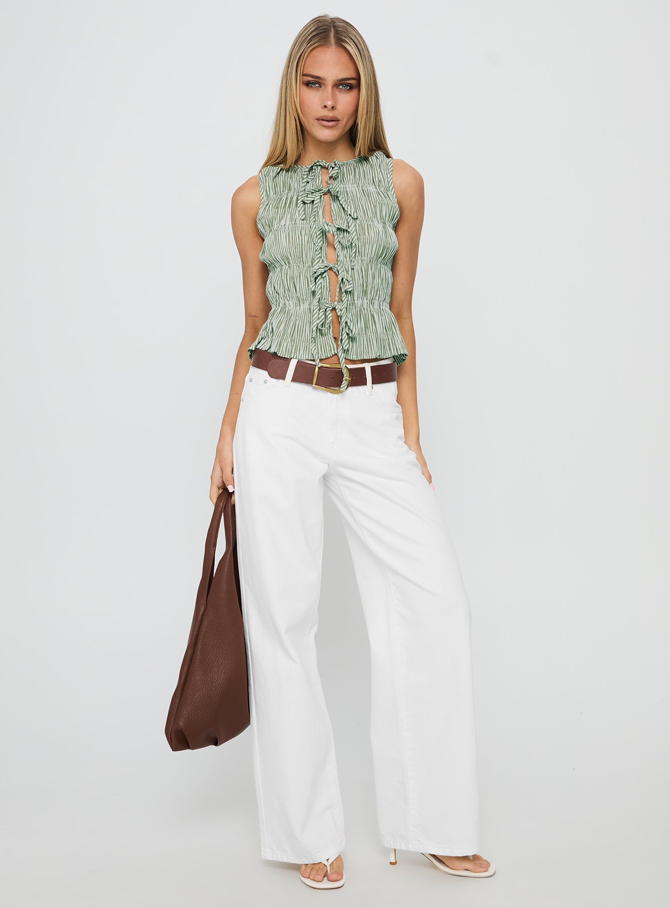 Serenitia Mid Rise Relaxed Jeans White Wash women's denim jeans by Ellevoria