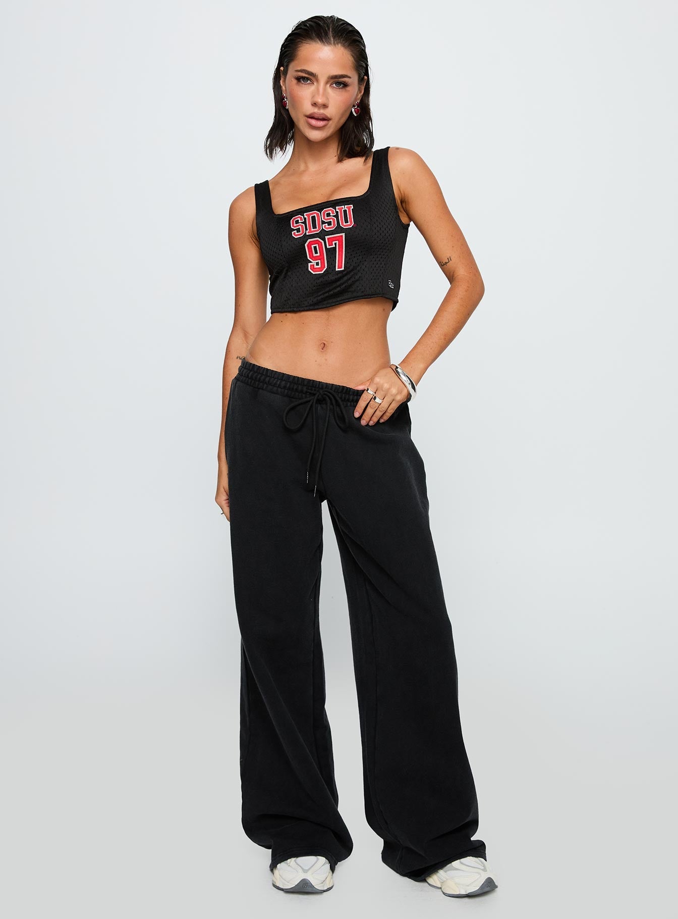 SDSU Jersey Corset Top Black - women's top by Ellevoria - view 3