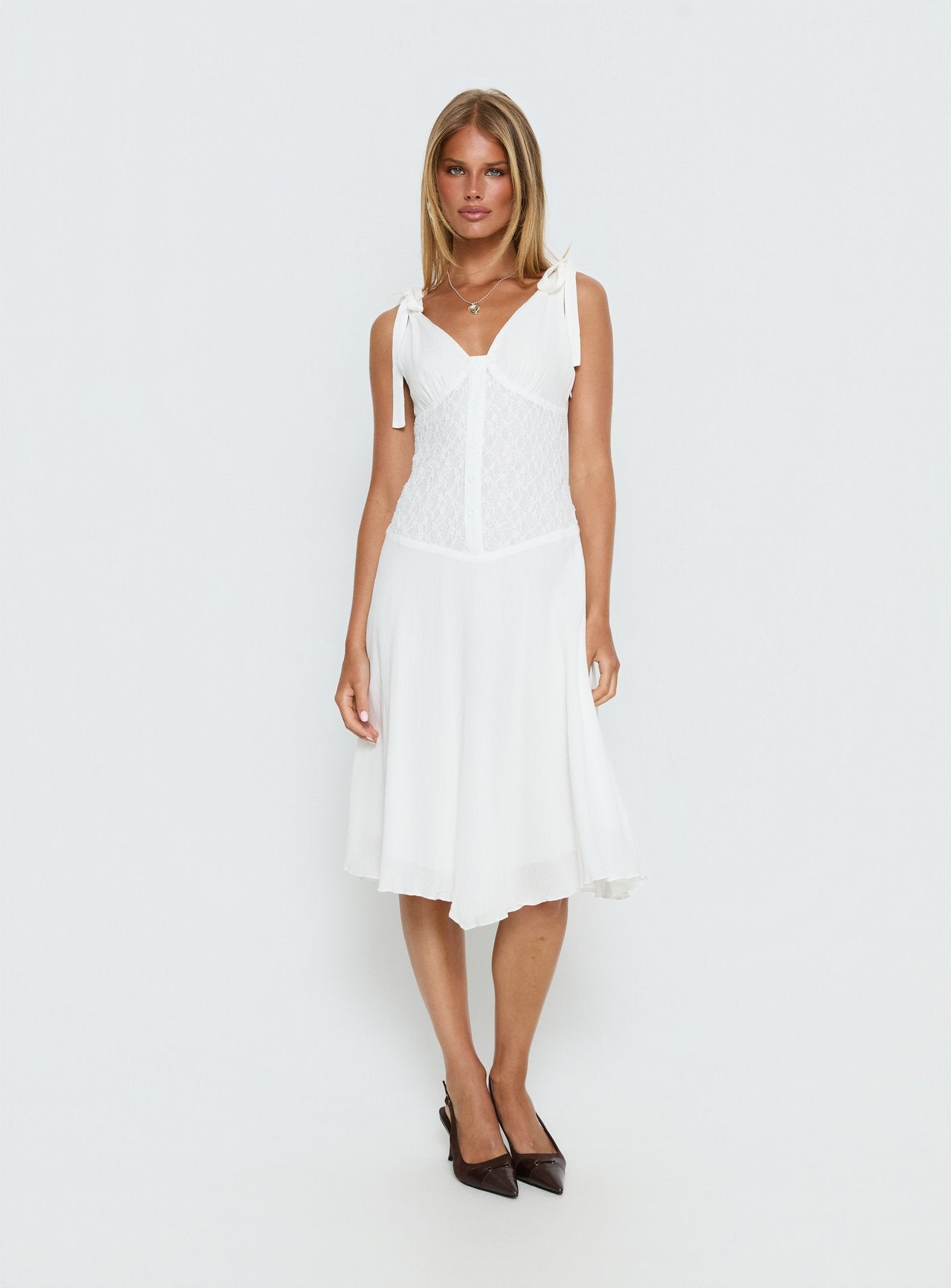 Danira Midi Dress White - women's midi dress by Ellevoria - view 3