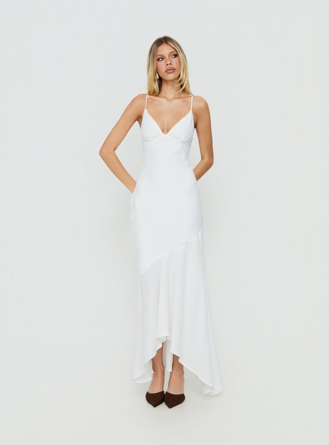 Makaia Balconette Maxi Dress White - women's maxi dress by Ellevoria - view 3