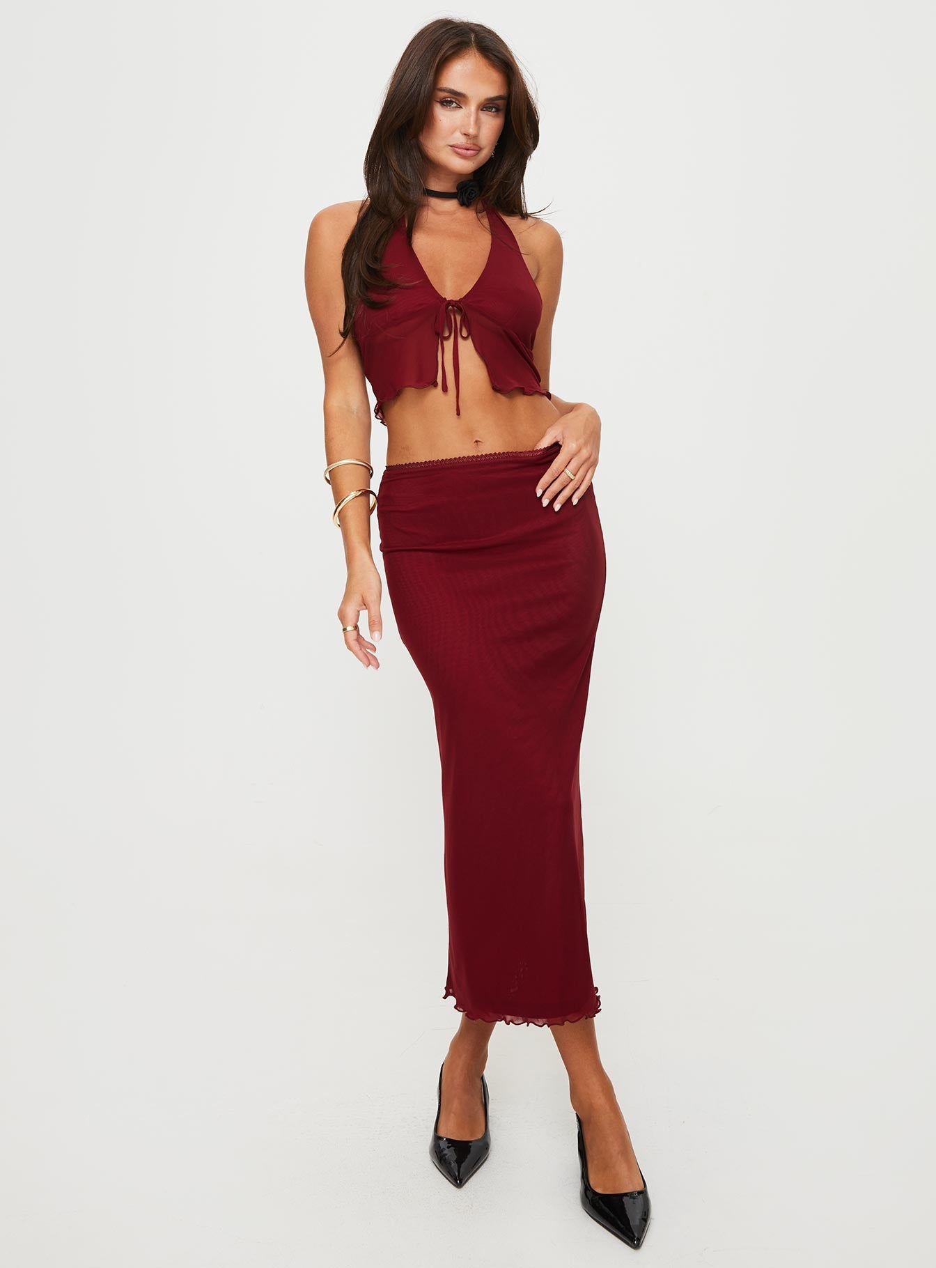 Tami Set Berry women's skirt set by Ellevoria