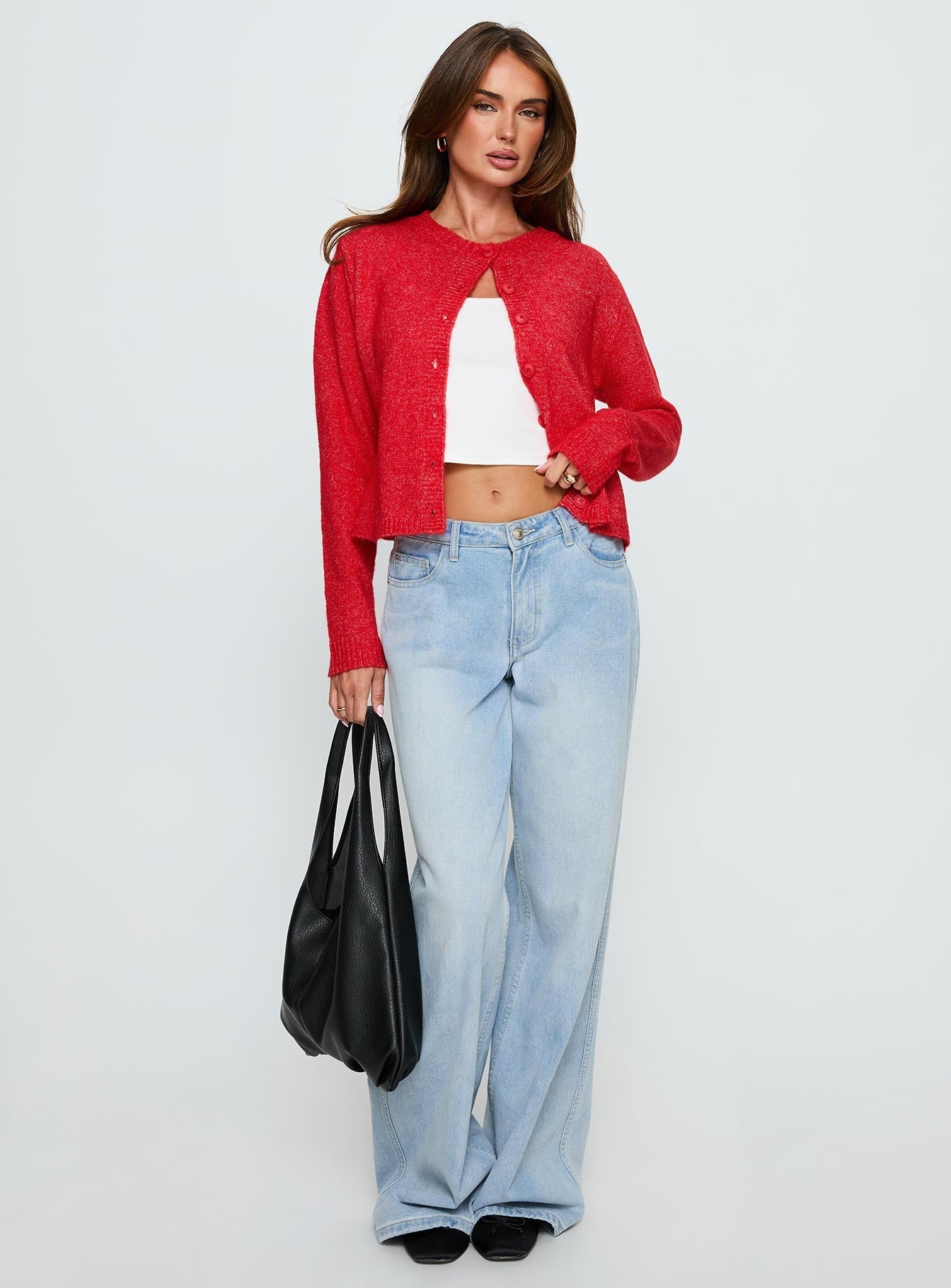 Denmark Cardigan Red women's sweater by Ellevoria