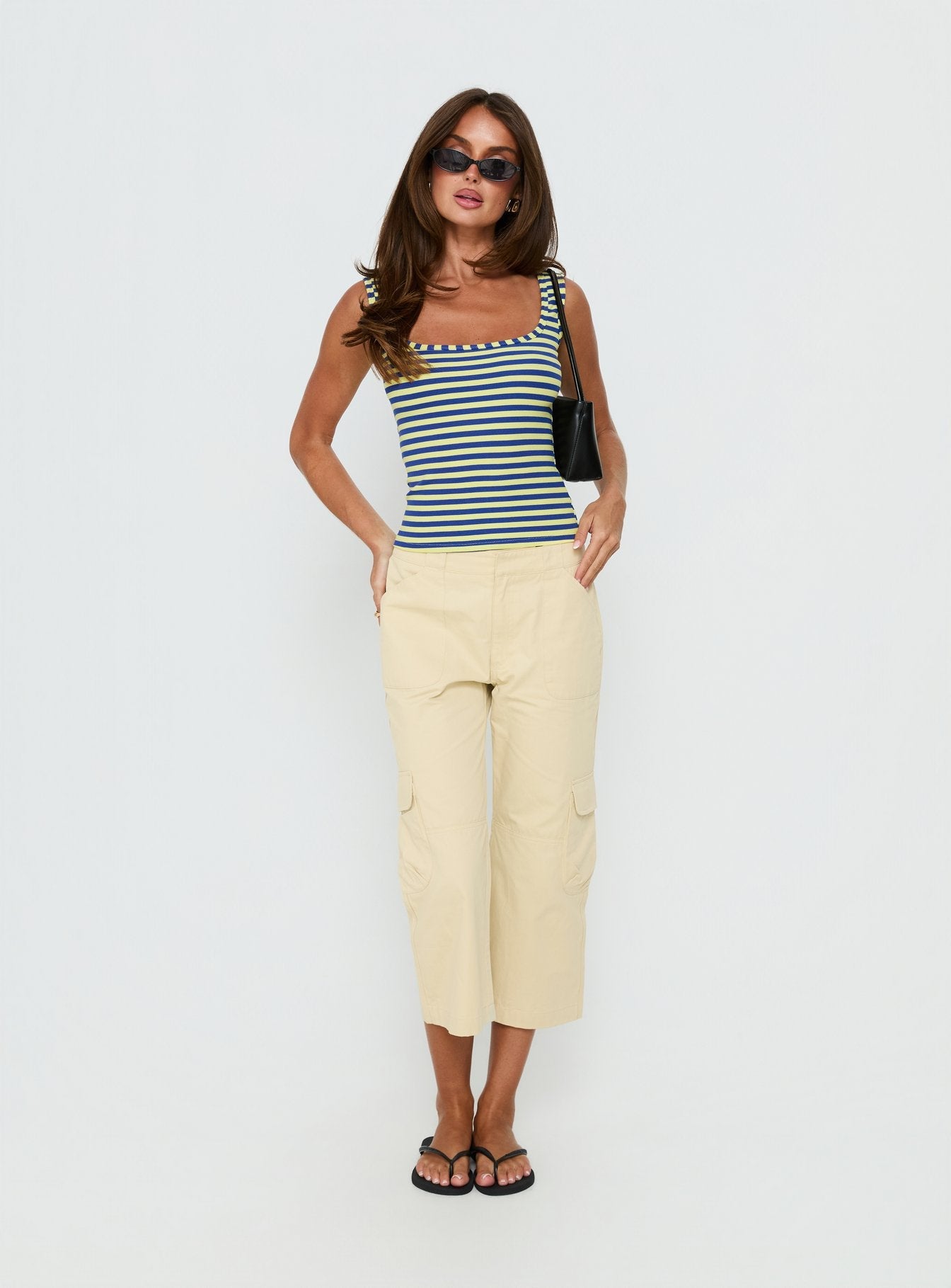 Arivelle Tank Top Blue / Yellow Stripe - women's top by Ellevoria - view 3