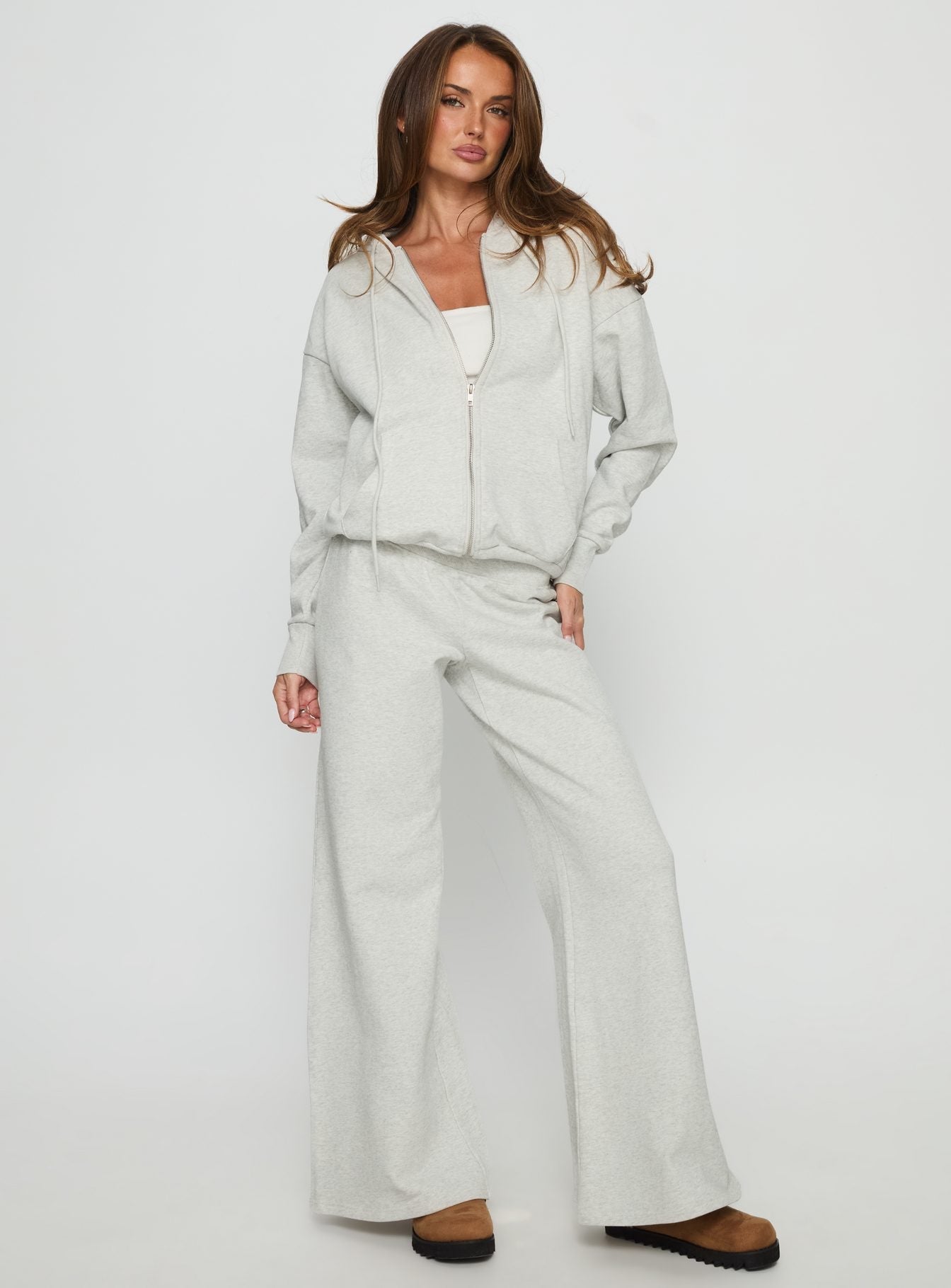 All Day Oversized Hoodie Grey Marle women's sweater by Ellevoria