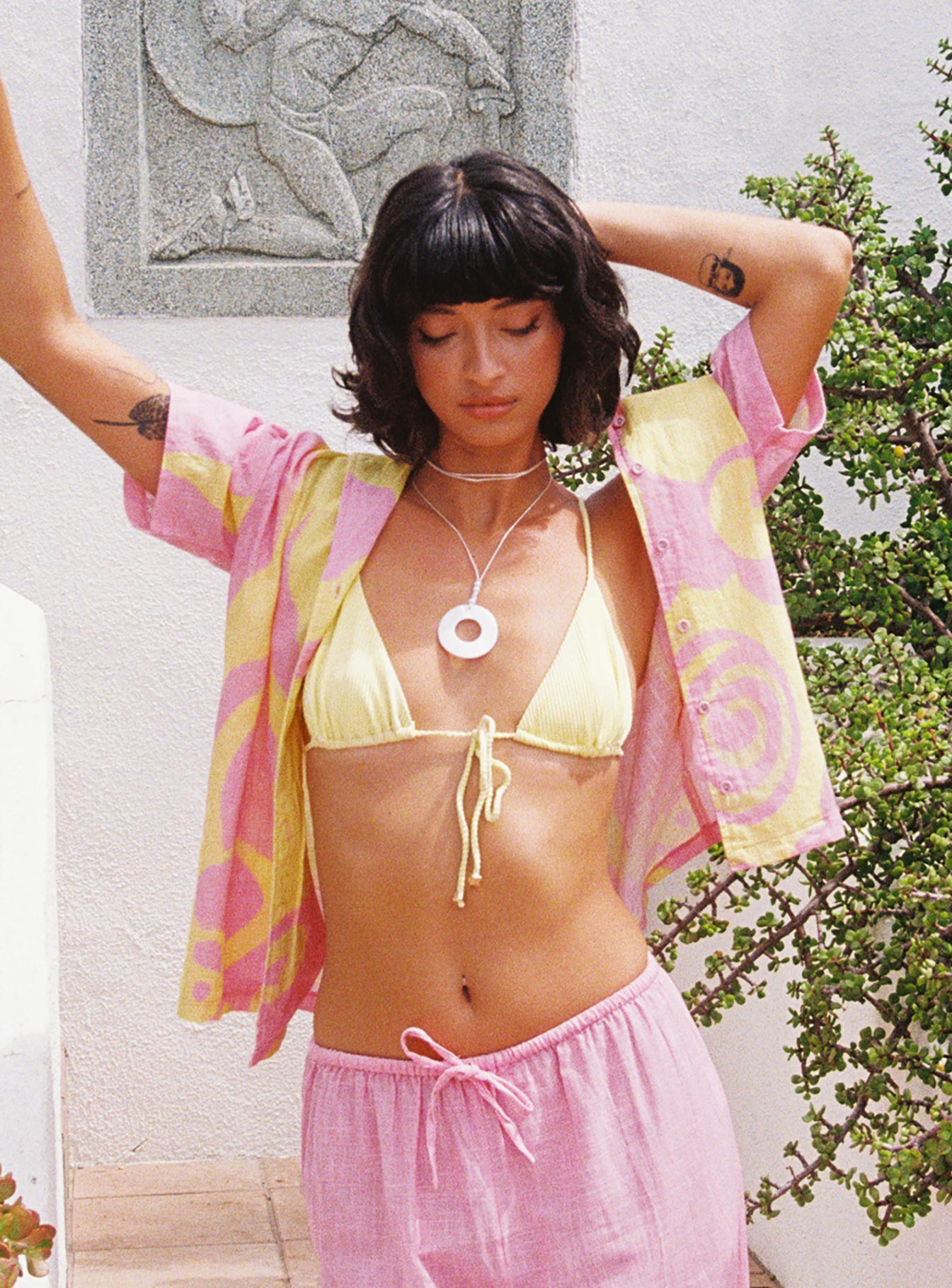 Sollene Top Pink / Yellow - women's shirt by Ellevoria - view 2