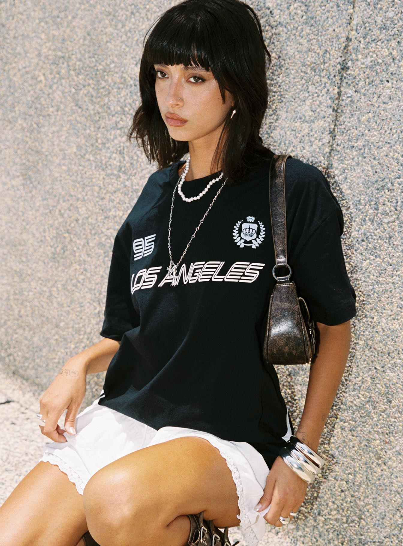 Goal La Oversized Tee Black - women's top by Ellevoria - view 11