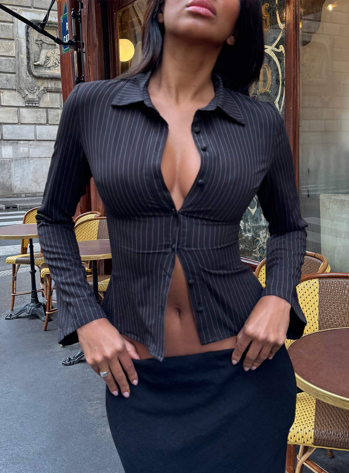 Anni Stripe Shirt Pinstripe - women's shirt by Ellevoria - view 6