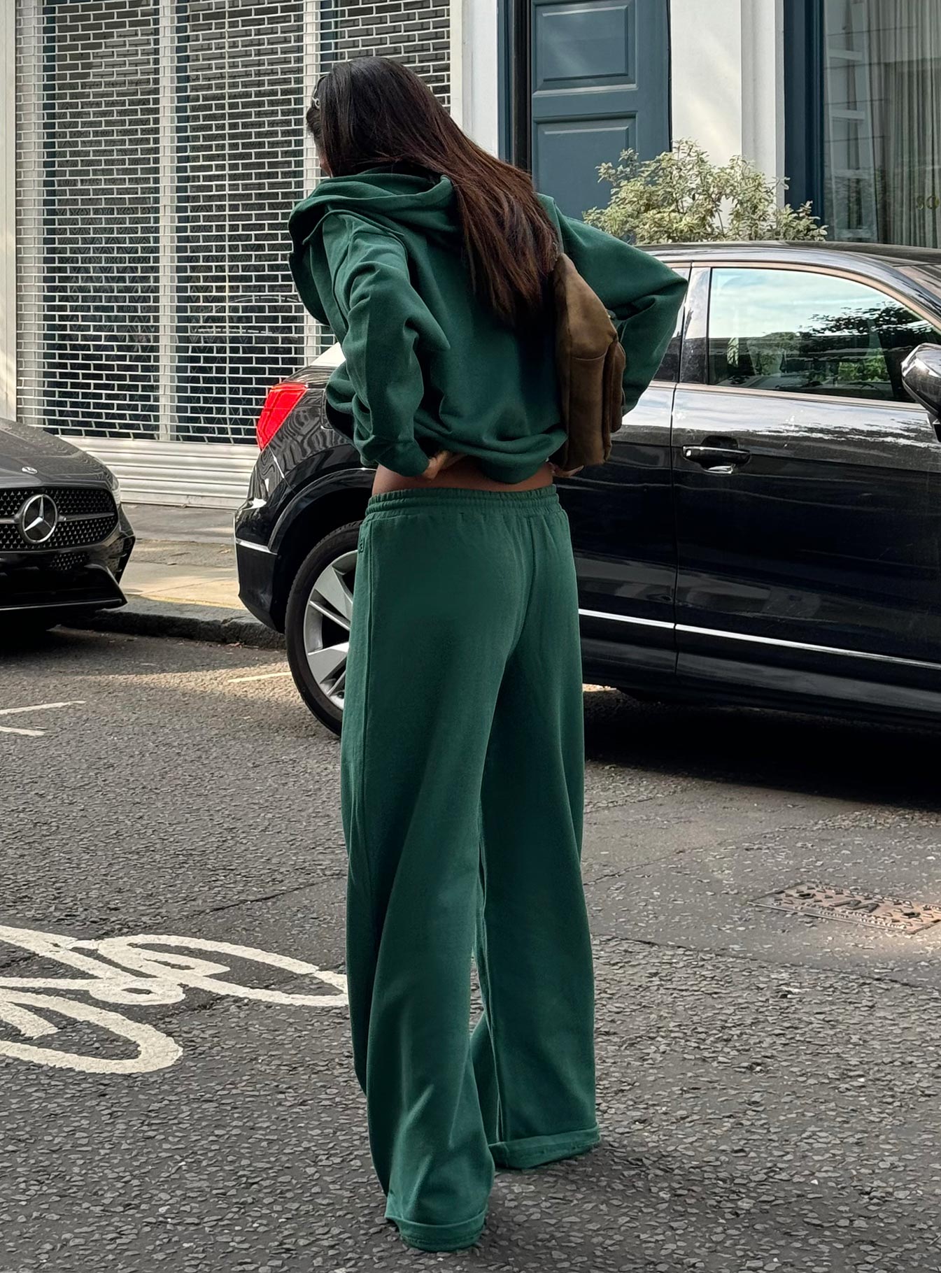 All Day Straight Leg Sweatpants Green women's pant set by Ellevoria