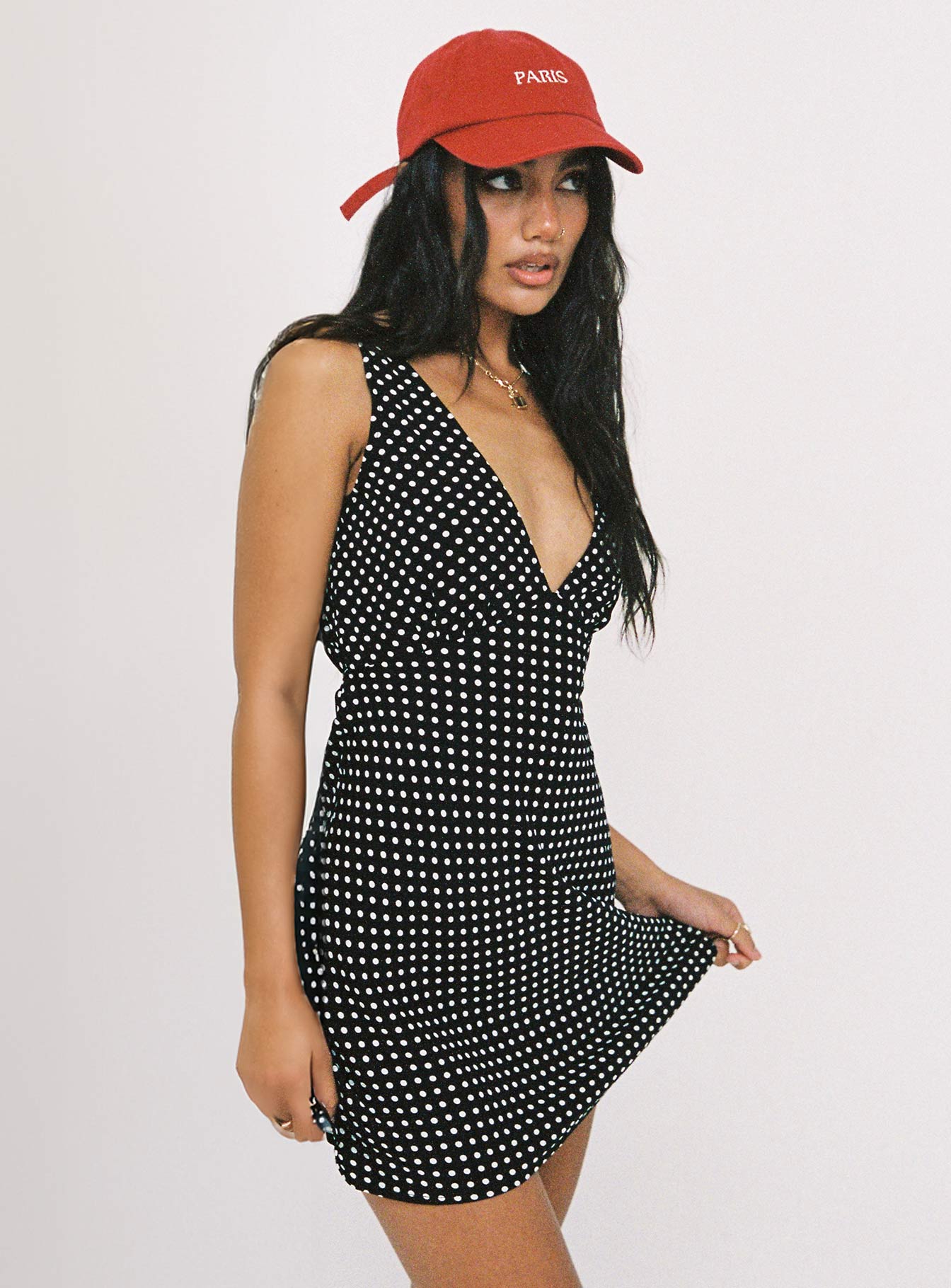 Nellie Mini Dress Black Polka Dot - women's fashion by Ellevoria - view 9
