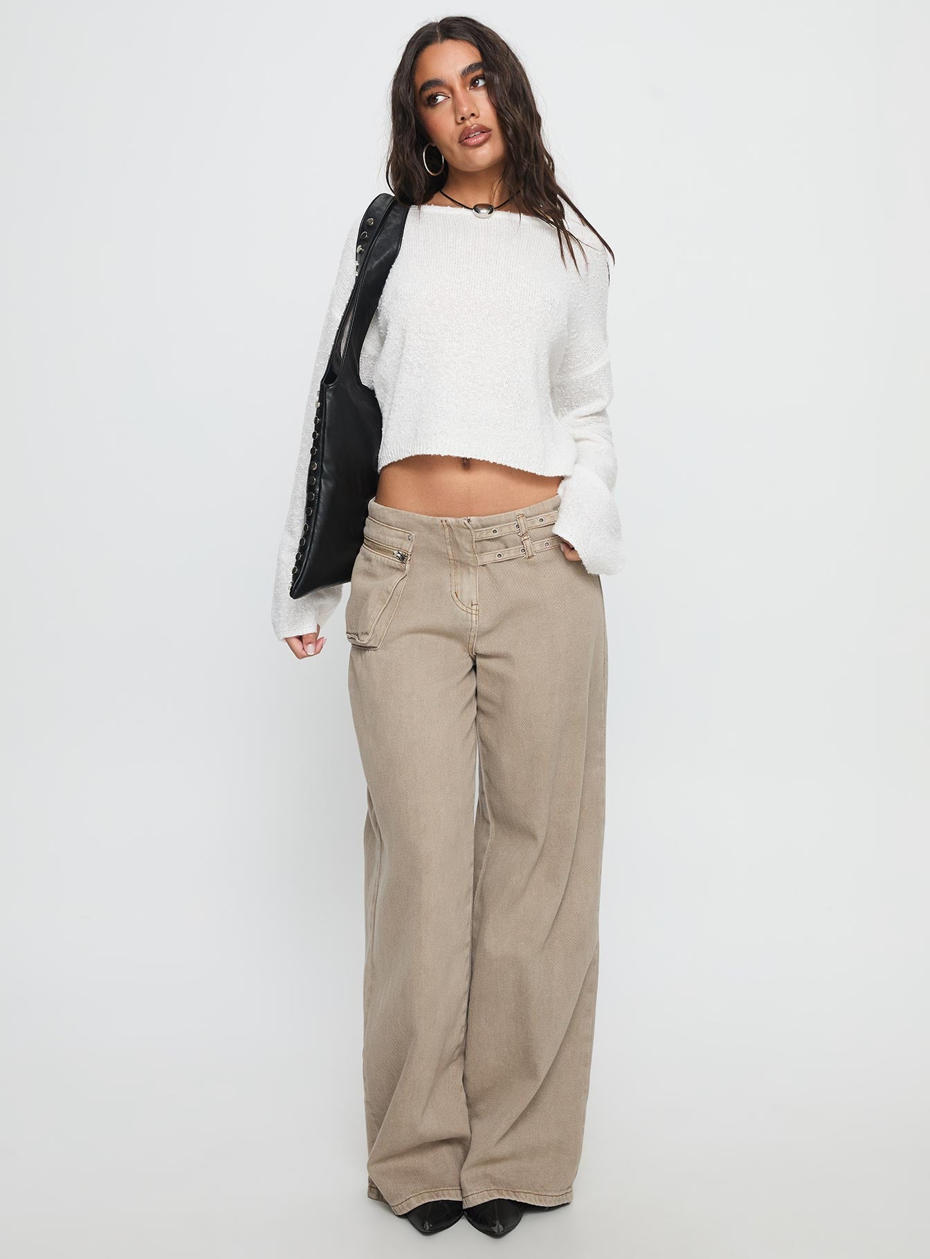 Riala Off Shoulder Knit Sweater White women's sweater by Ellevoria