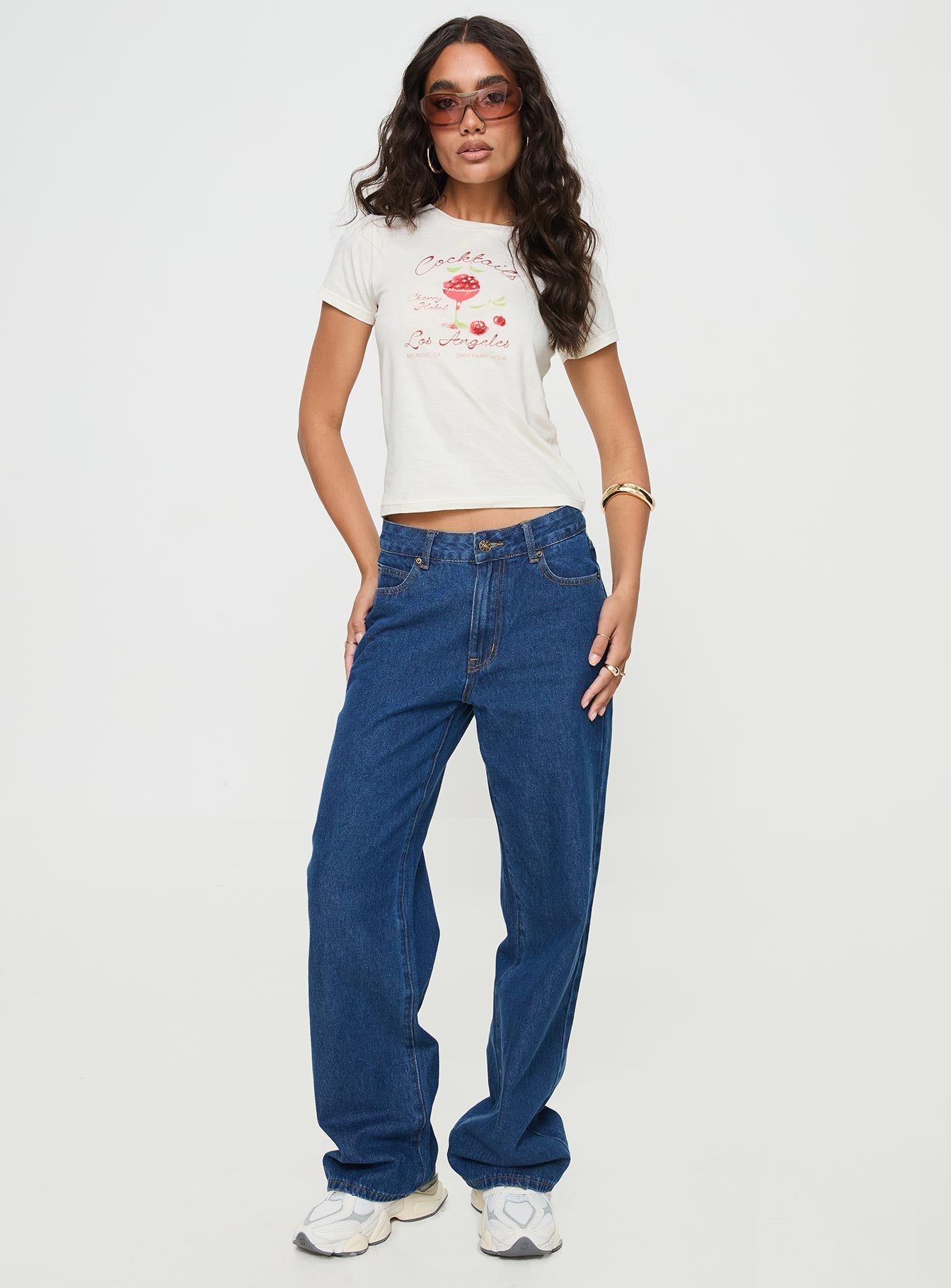 Cherry Cocktails Tee Cream - women's top by Ellevoria - view 3
