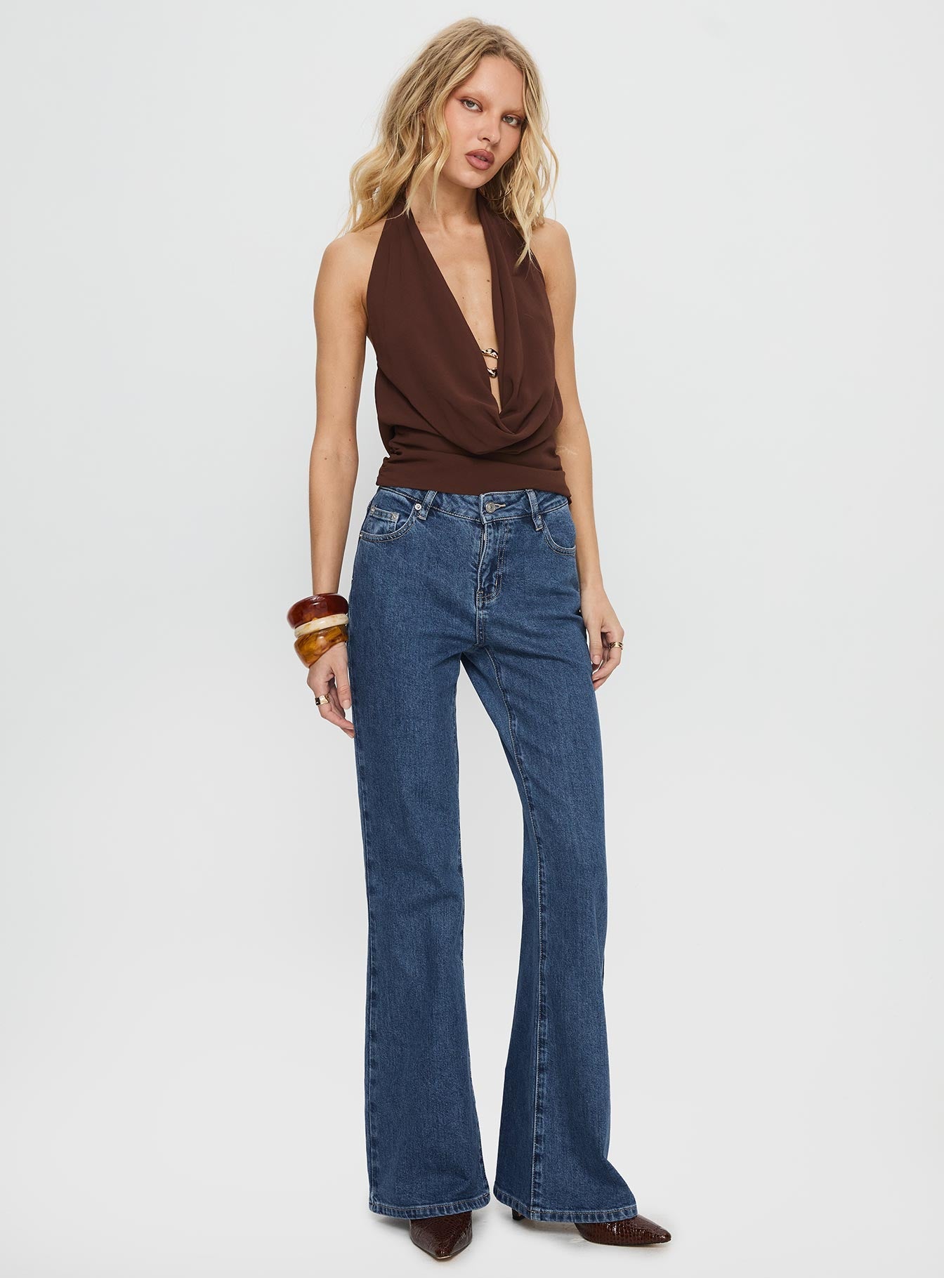 Magic Mirror Mid Rise Bootleg Jeans Mid Blue Wash women's denim jeans by Ellevoria