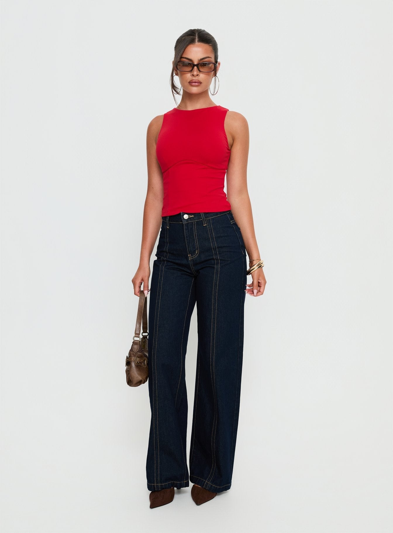 Cadance High Rise Straight Leg Jeans Indigo women's denim jeans by Ellevoria