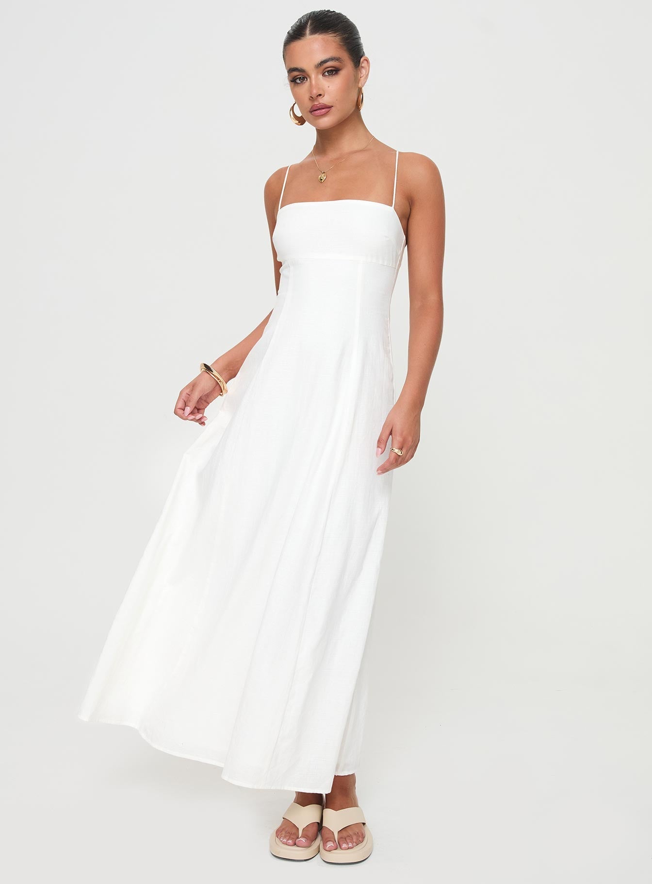 Brightwell Maxi Dress White - women's maxi dress by Ellevoria - view 3