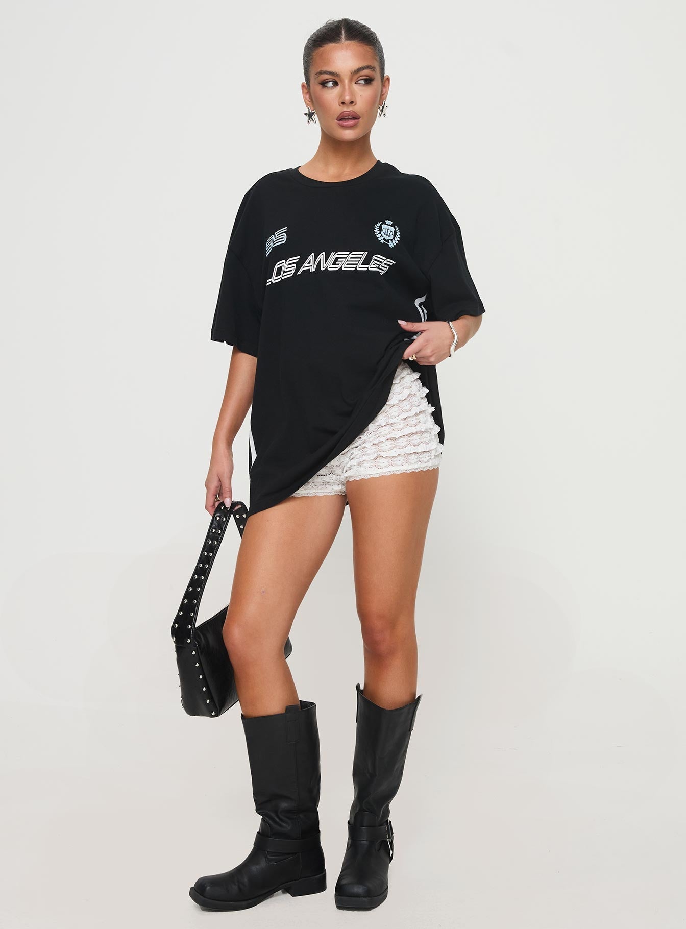 Goal La Oversized Tee Black - women's top by Ellevoria - view 4