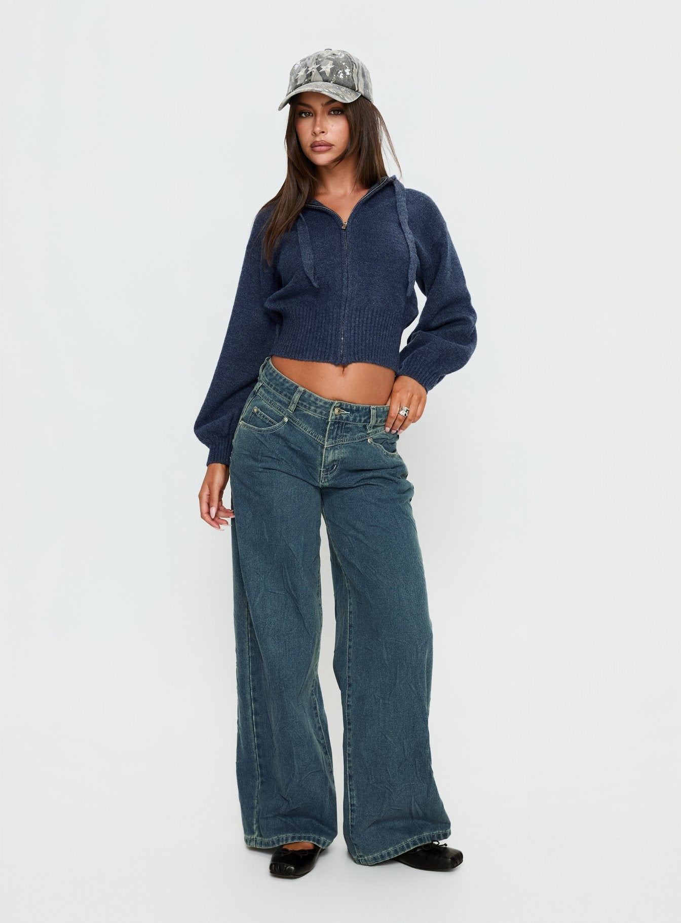 Shanna Relaxed Low Rise Jeans Acid Raw Wash women's denim jeans by Ellevoria