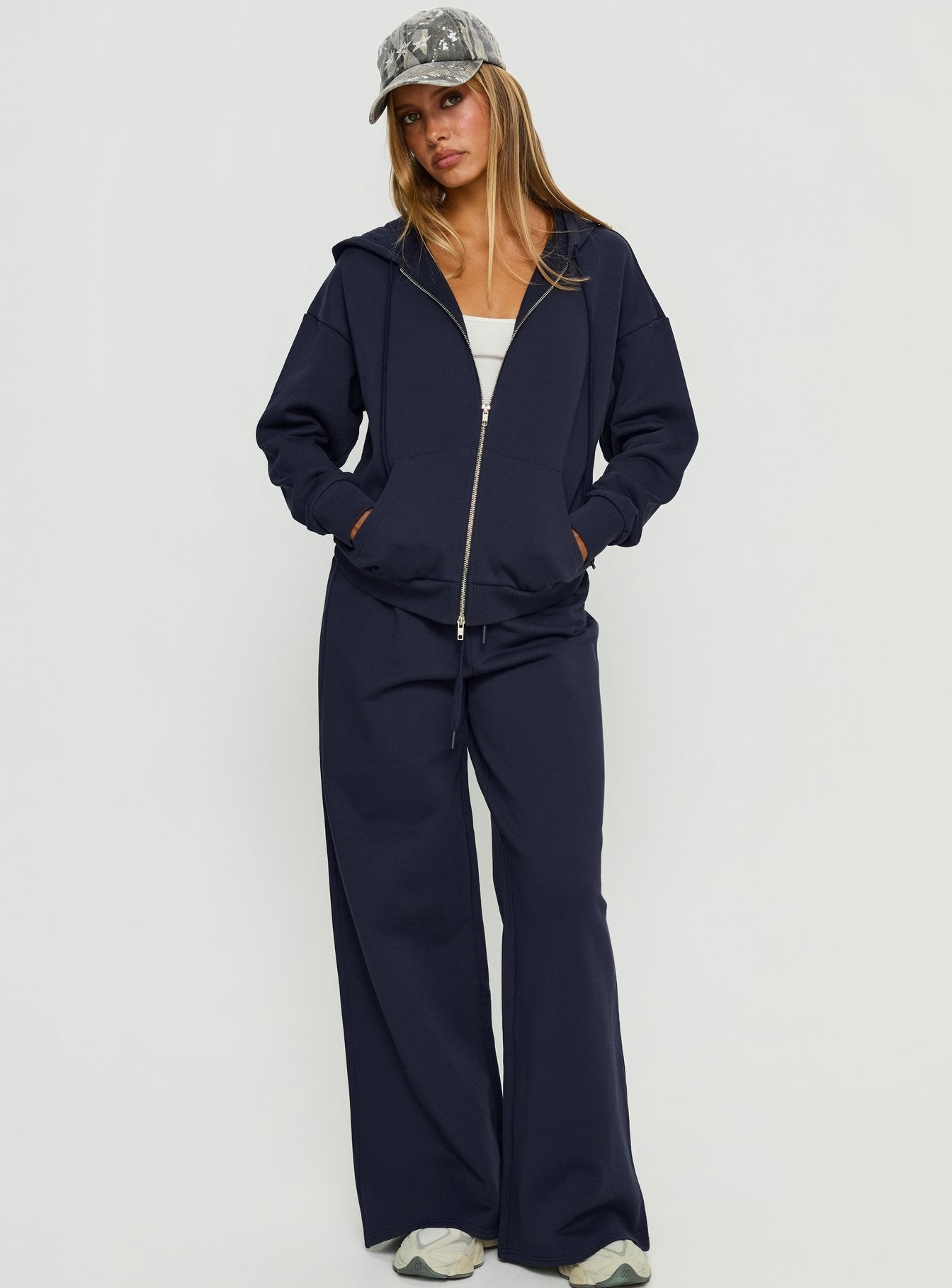 All Day Oversized Hoodie Navy women's sweater by Ellevoria