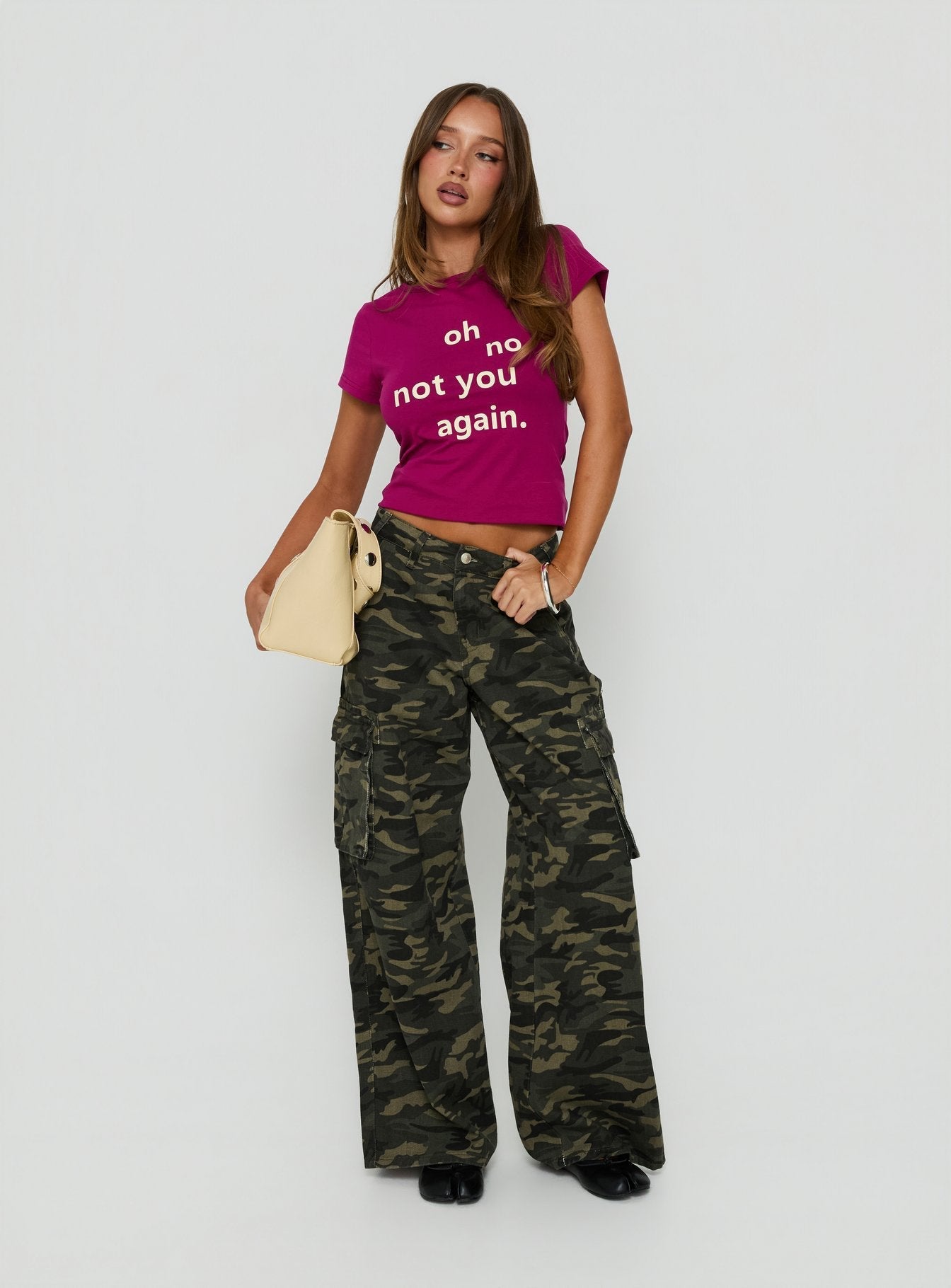 Hudsen Cargo Pants Camo - loose fit women's bottoms by Ellevoria