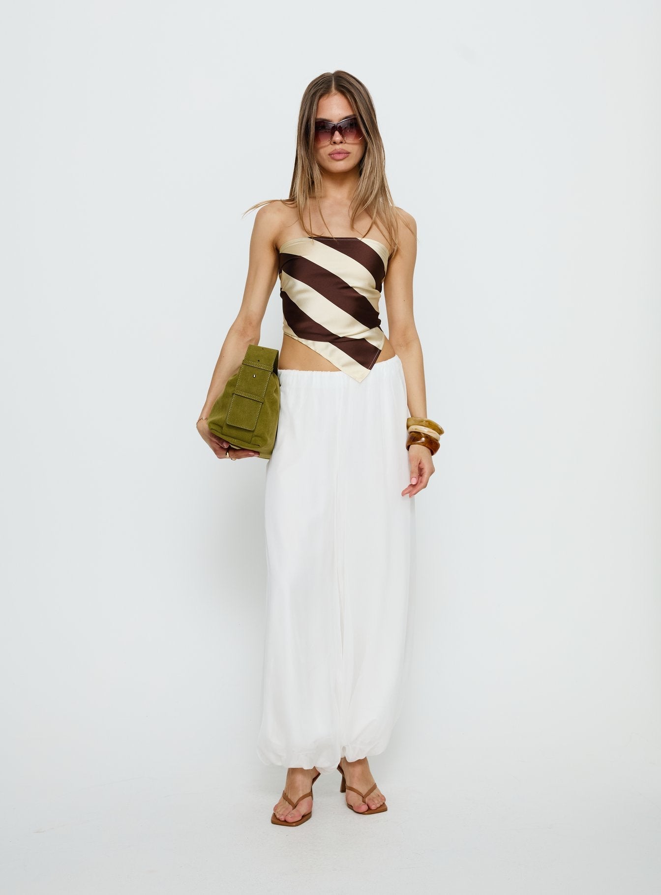 Mirosa Balloon Leg Pants White - loose fit women's bottoms by Ellevoria